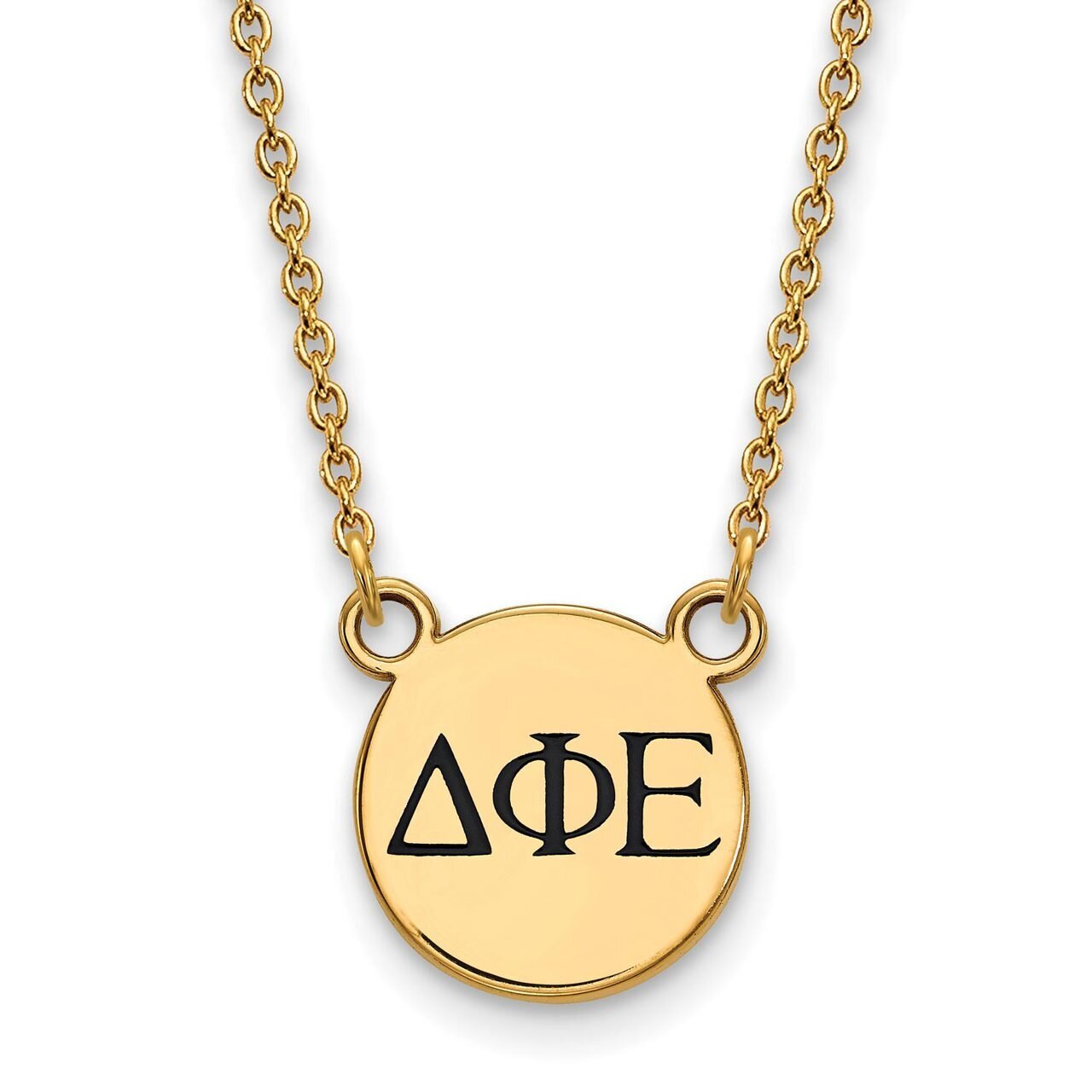 Delta Phi Epsilon Extra Small Enameled Pendant with 18 Inch Chain Gold-plated Silver GP016DPH-18, M…