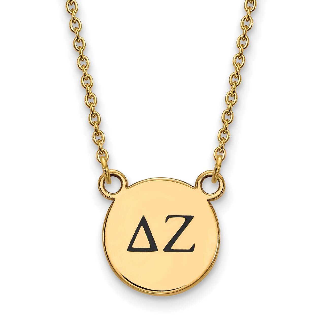 Delta Zeta Extra Small Enameled Pendant with 18 Inch Chain Gold-plated Silver GP016DZ-18, MPN: GP01…