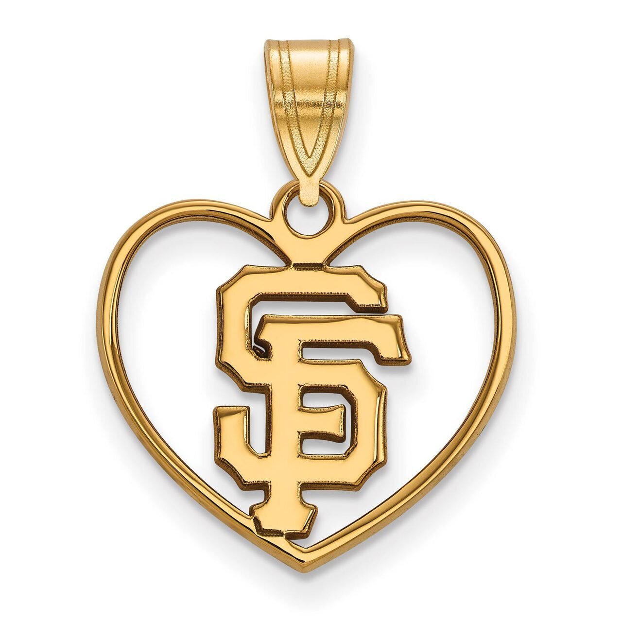 San Francisco Giants Pendant in Heart Gold-plated Silver GP016GIT