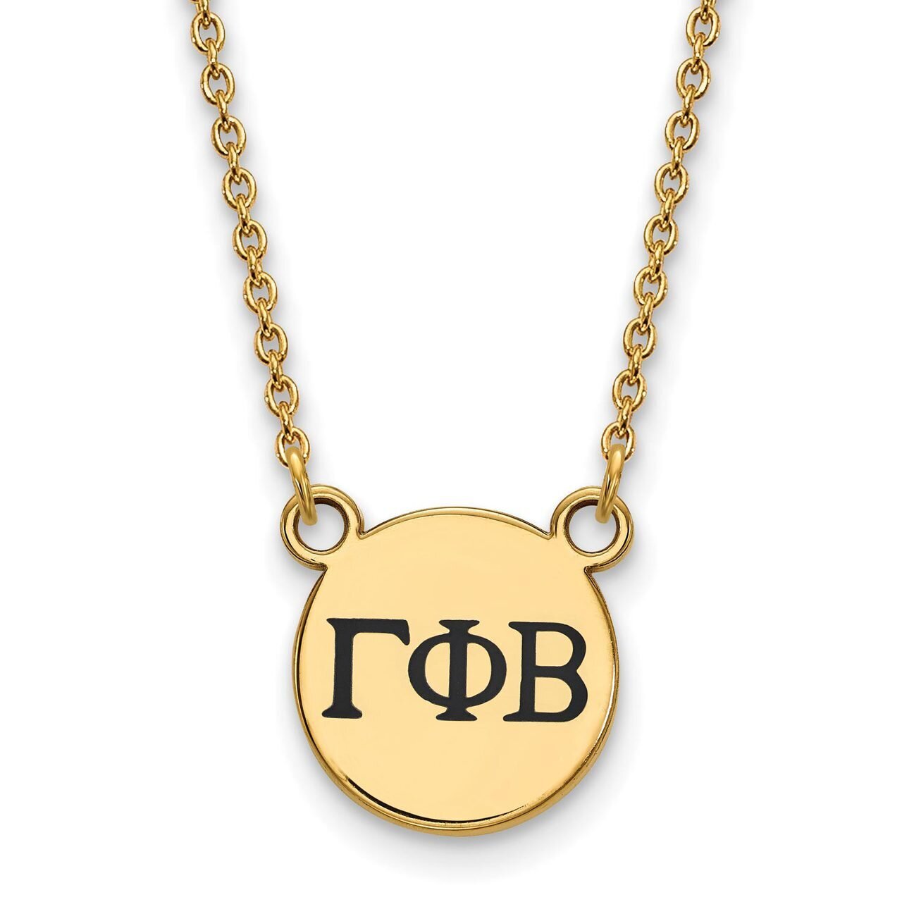 Gamma Phi Beta Extra Small Enameled Pendant with 18 Inch Chain Gold-plated Silver GP016GPB-18, MPN:…