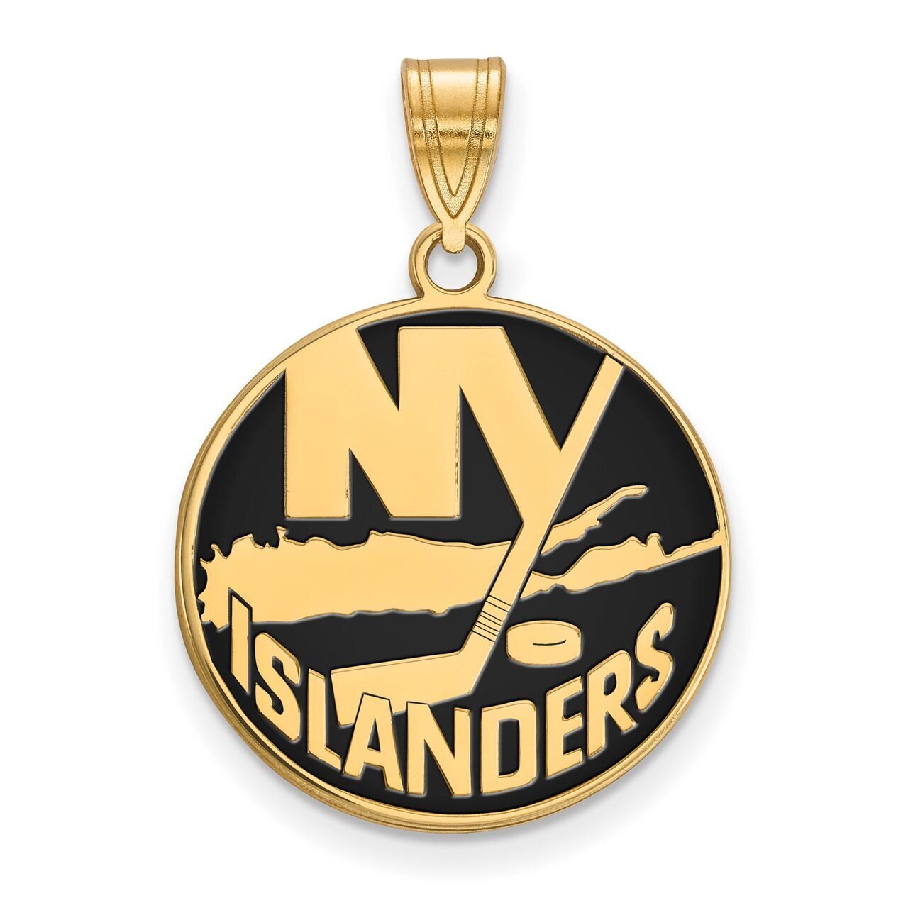 New York Islanders Large Enamel Pendant Gold-plated Silver GP016ISL, MPN: GP016ISL, 886774743493