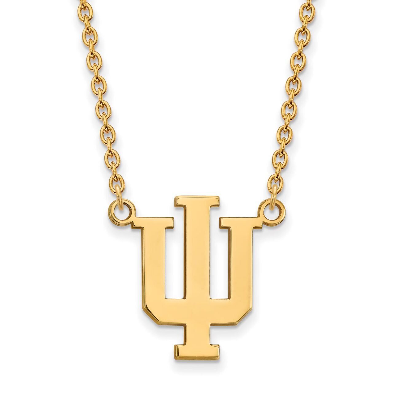 Indiana University Large Pendant with Chain Necklace Gold-plated Silver GP016IU-18