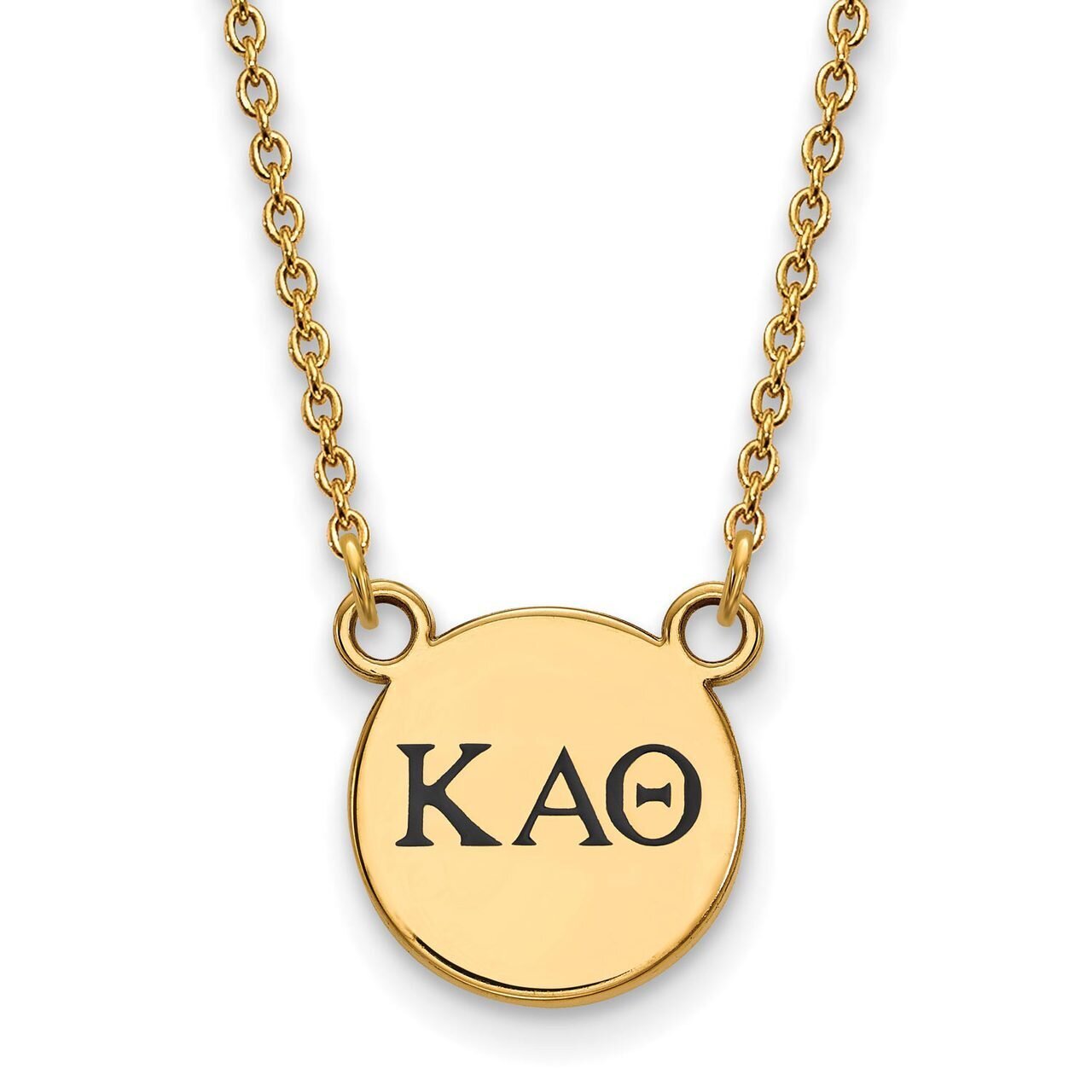 Kappa Alpha Theta Extra Small Enameled Pendant with 18 Inch Chain Gold-plated Silver GP016KAT-18