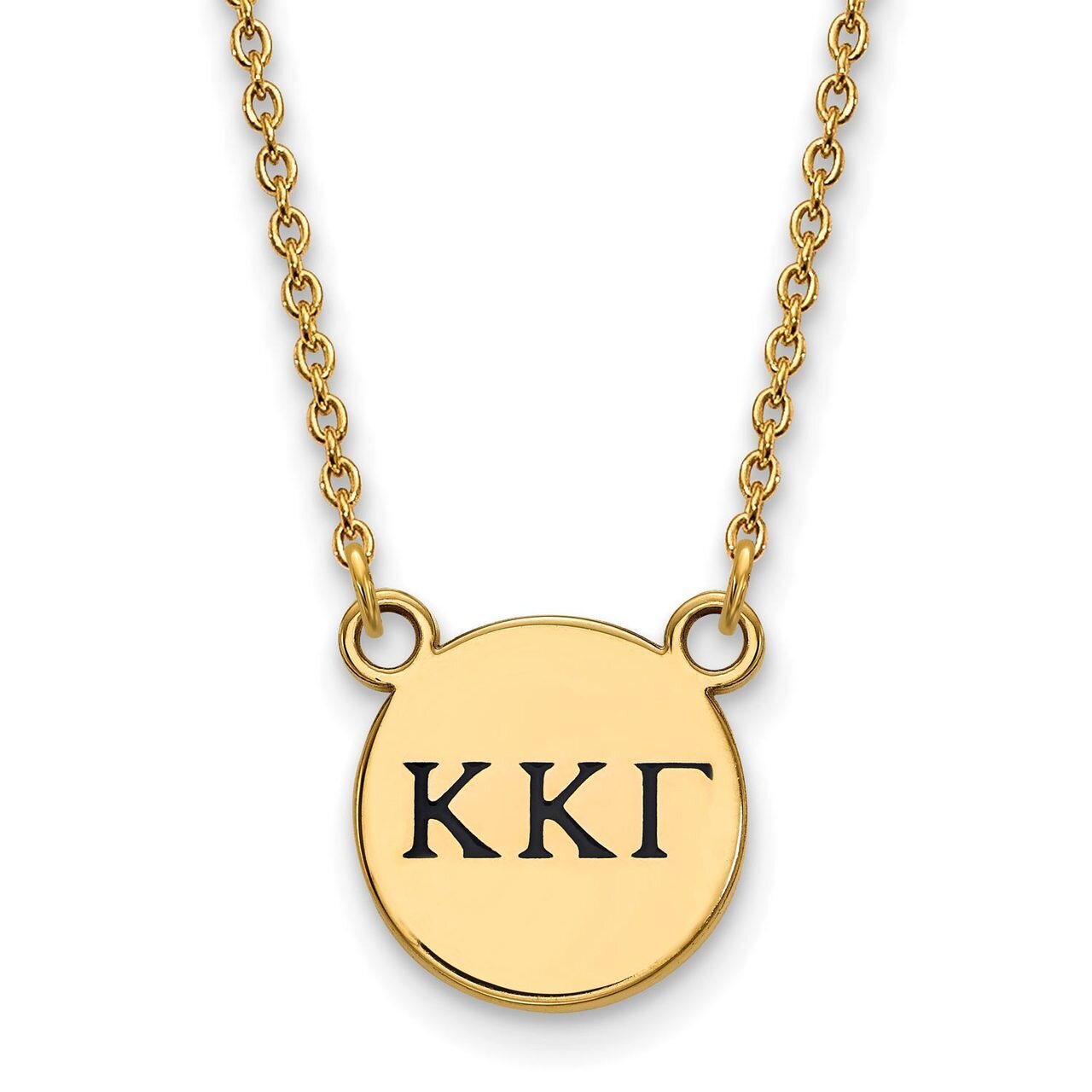 Kappa Kappa Gamma Extra Small Enameled Pendant with 18 Inch Chain Gold-plated Silver GP016KKG-18, M…