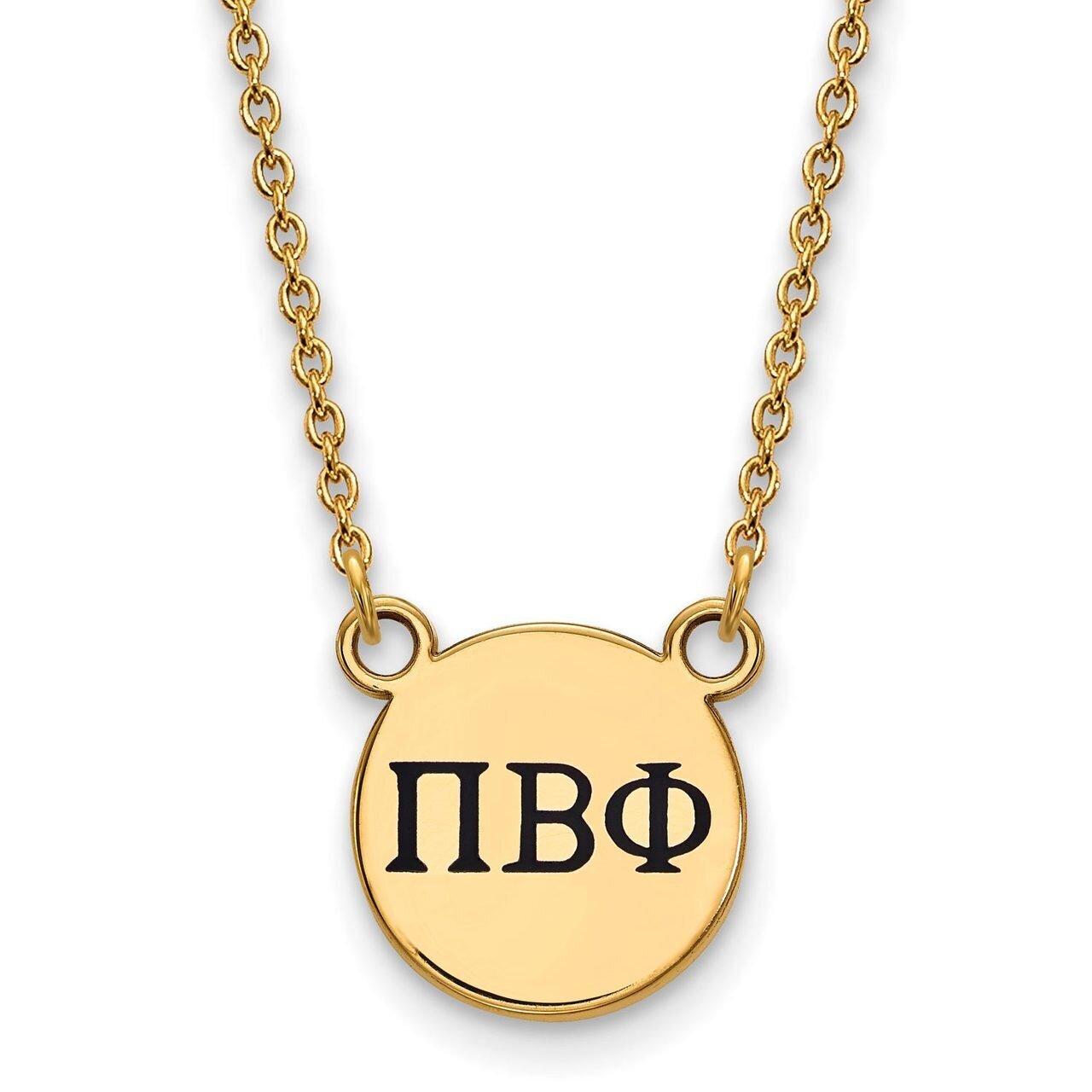 Pi Beta Phi Extra Small Enameled Pendant with 18 Inch Chain Gold-plated Silver GP016PBP-18, MPN: GP…
