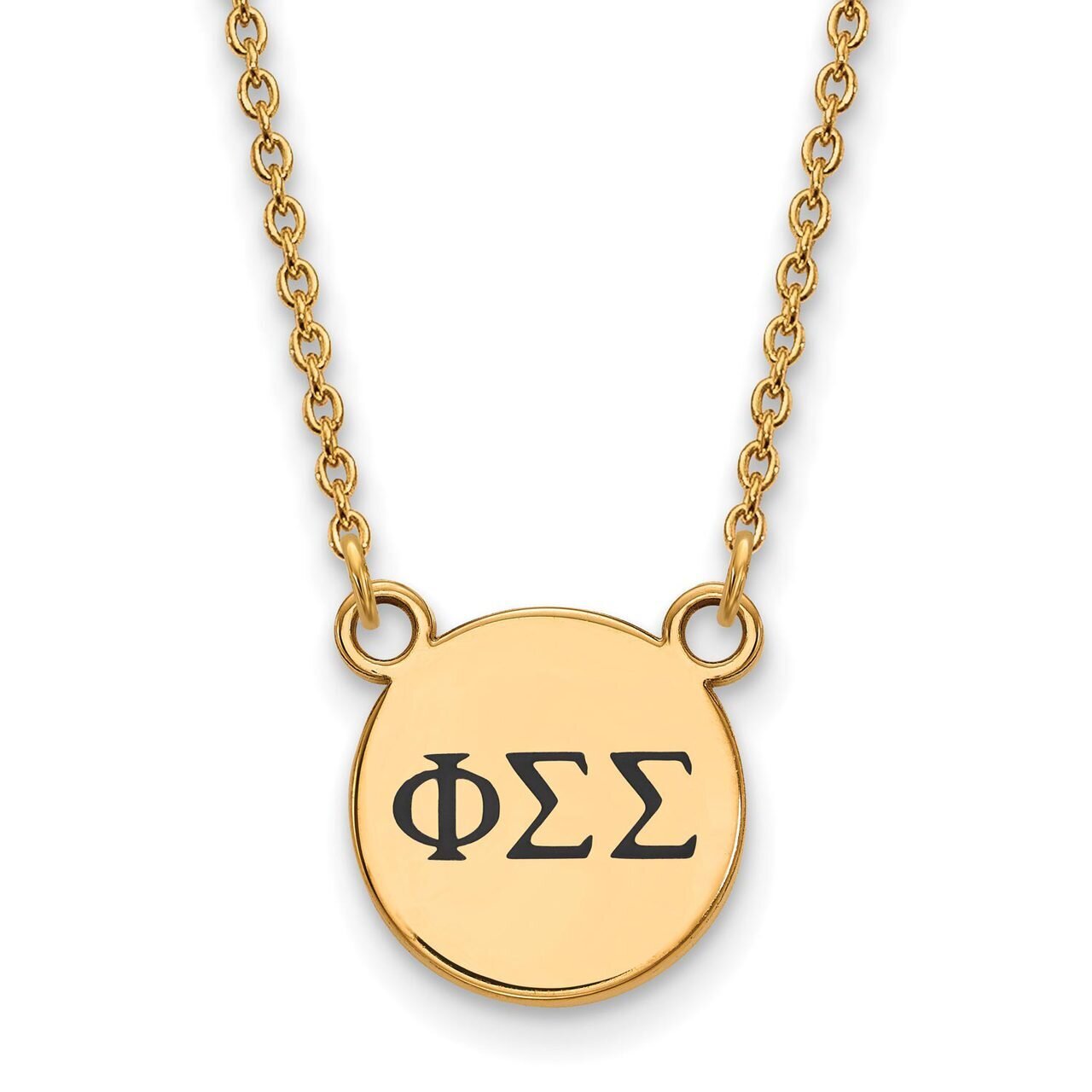 Phi Sigma Sigma Extra Small Enameled Pendant with 18 Inch Chain Gold-plated Silver GP016PSS-18, MPN…