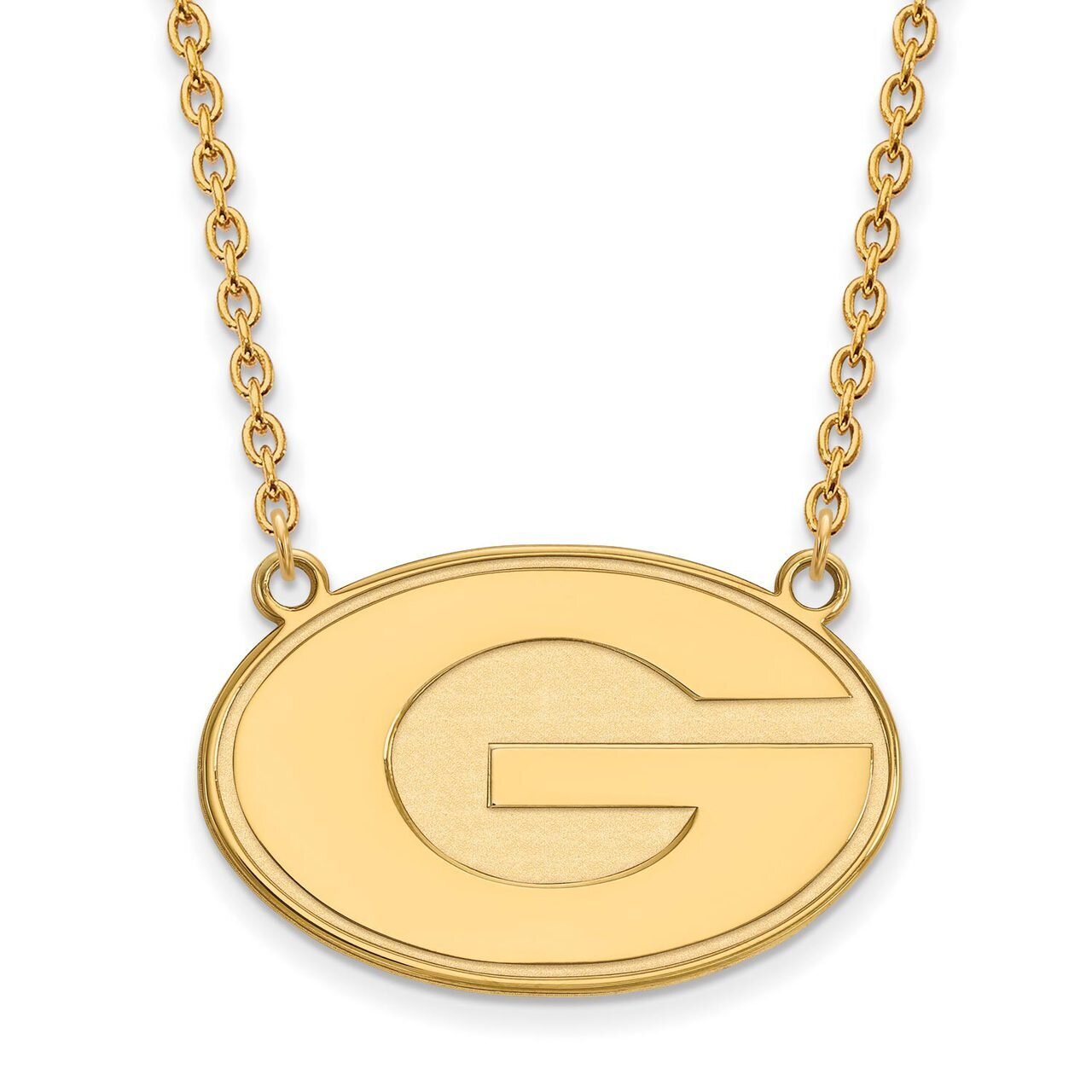 University of Georgia Large Pendant with Chain Necklace Gold-plated Silver GP016UGA-18