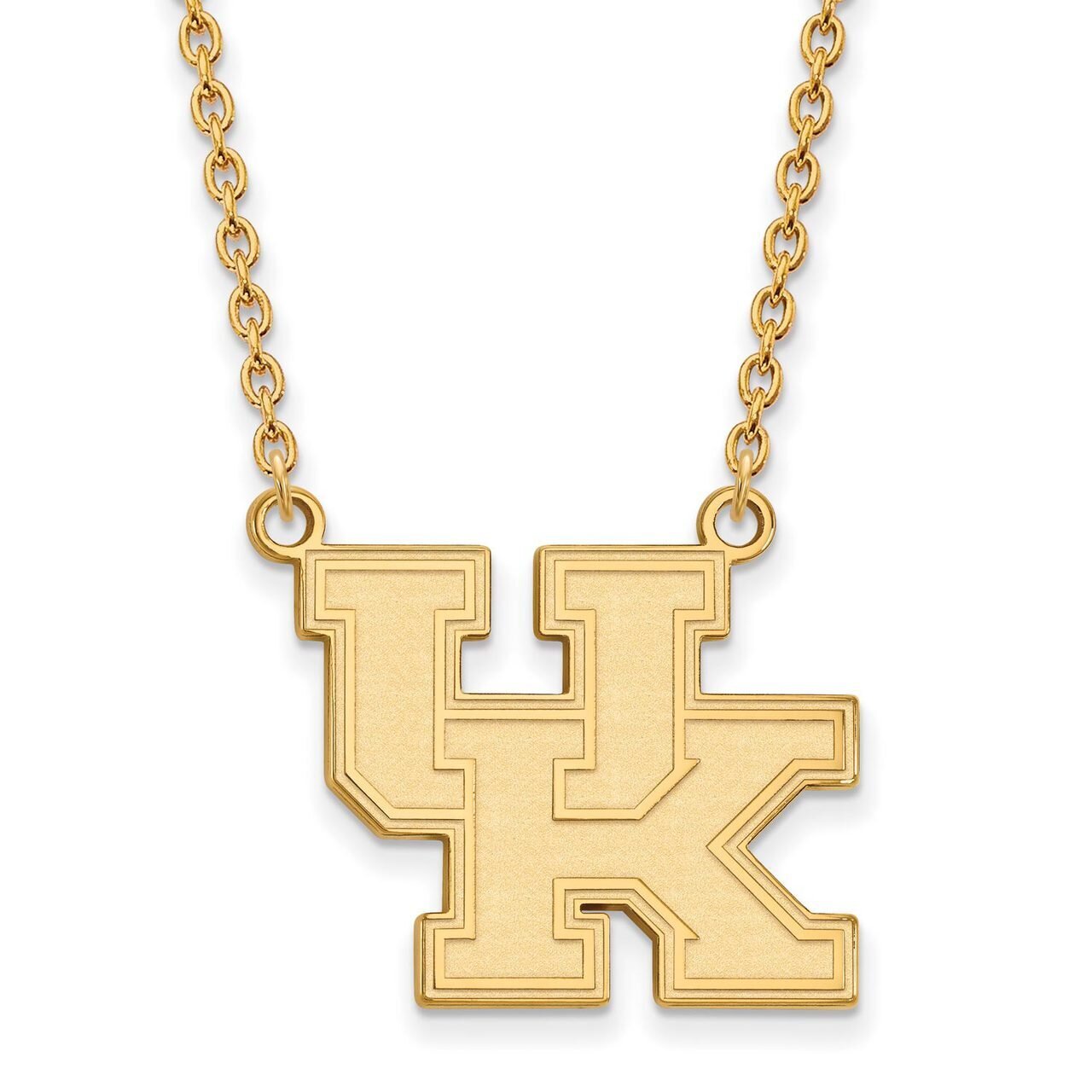 University of Kentucky Large Pendant with Chain Necklace Gold-plated Silver GP016UK-18