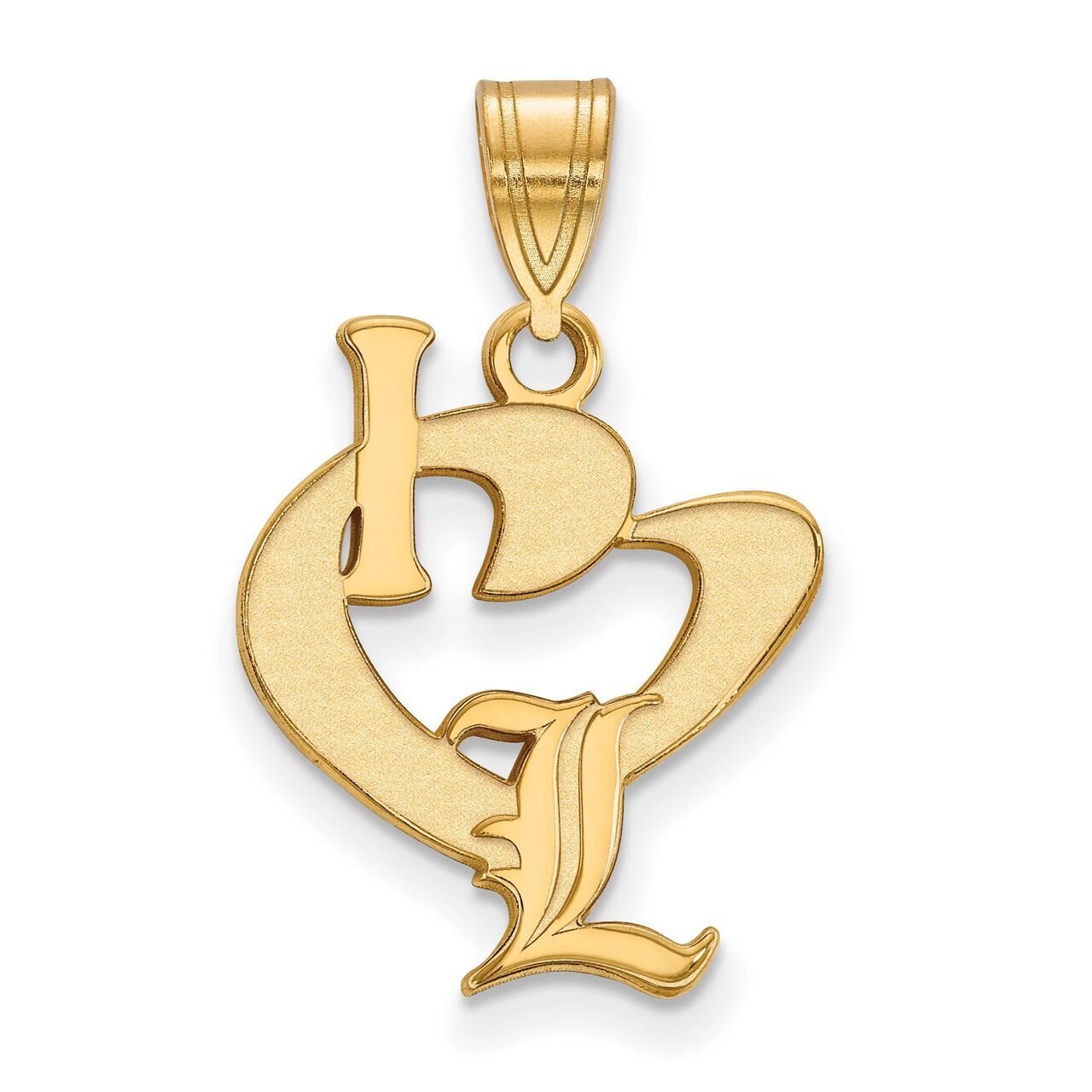 University of Louisville Large I love Logo Pendant Gold-plated Silver GP016UL