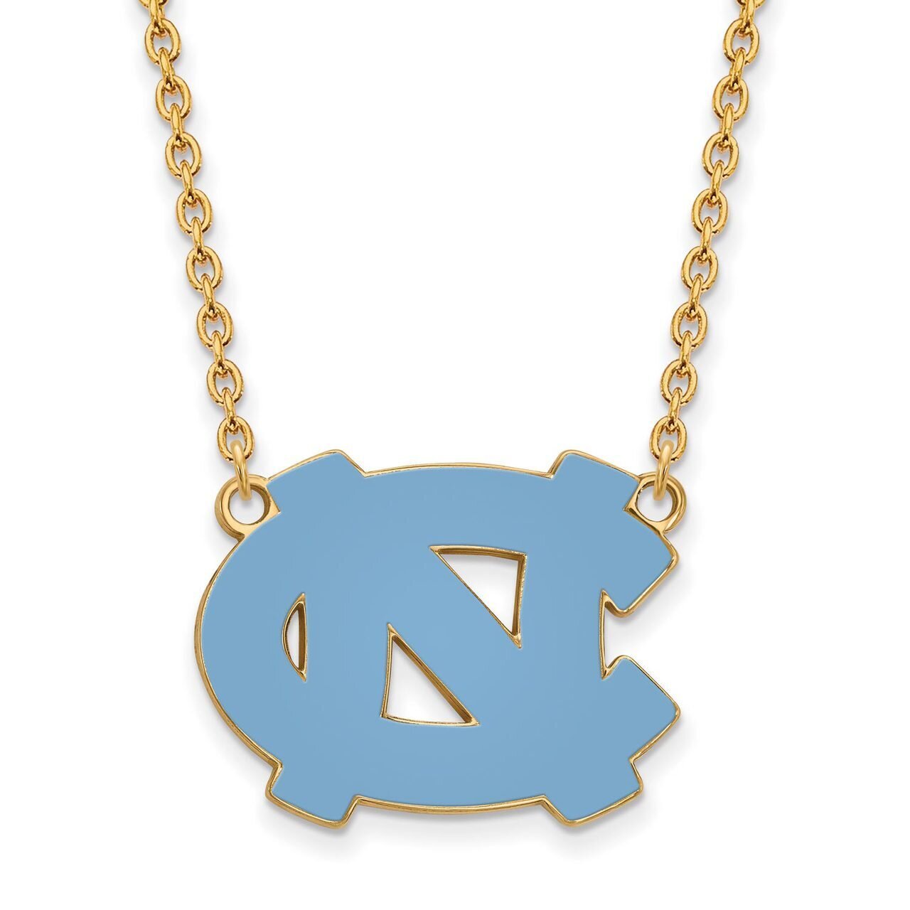University of North Carolina Large Pendant with Chain Necklace Gold-plated Silver GP016UNC-18