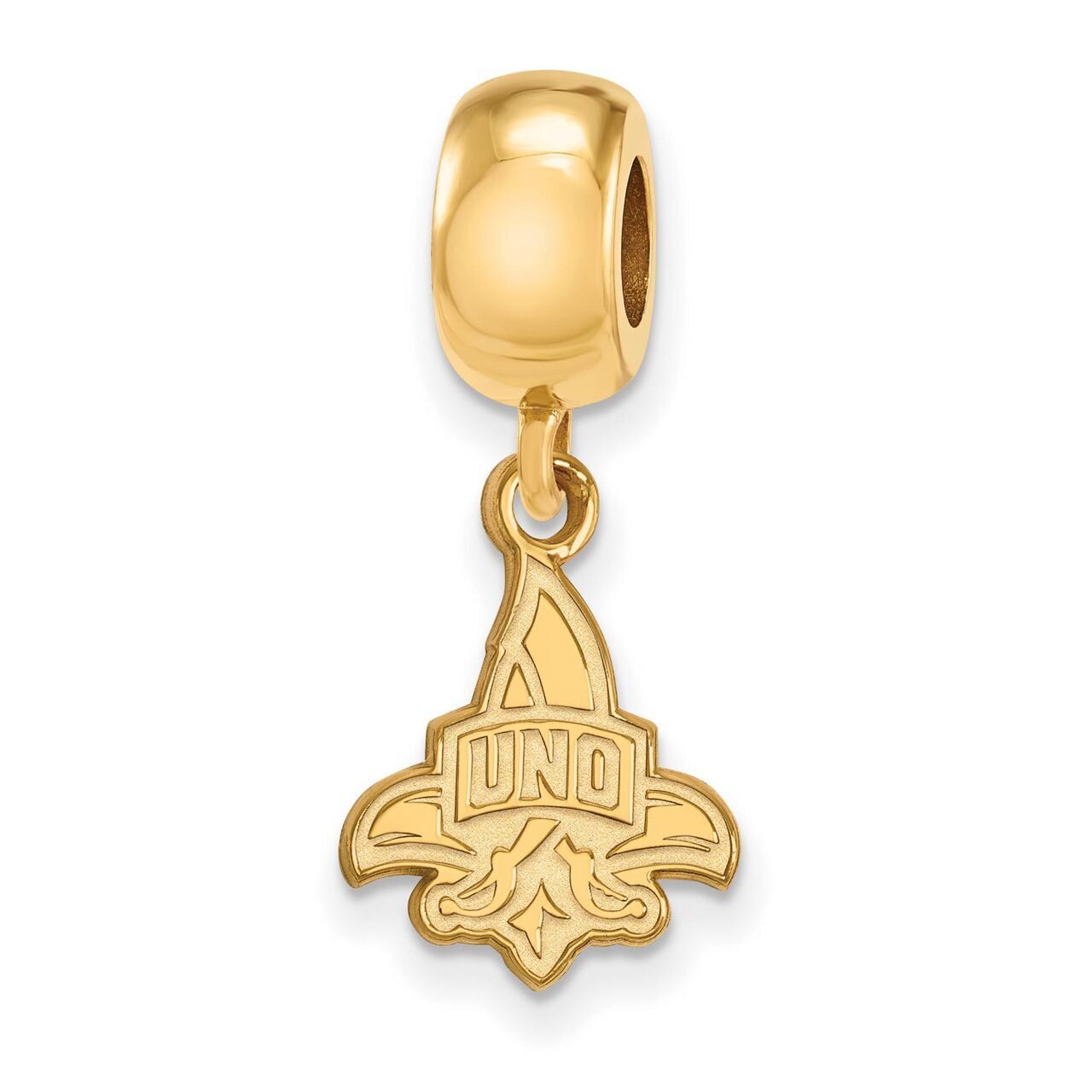 University of New Orleans Bead Charm Small Dangle Gold-plated Silver GP016UNO, MPN: GP016UNO, 88677…