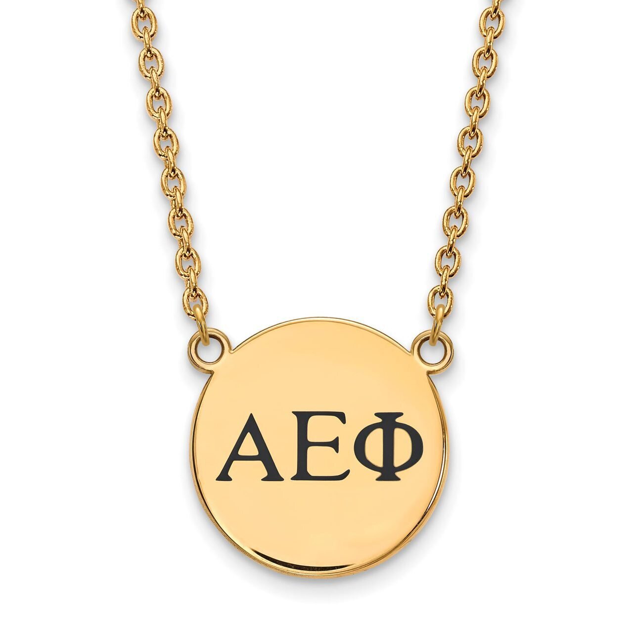 Alpha Epsilon Phi Small Enameled Pendant with 18 Inch Chain Gold-plated Silver GP017AEP-18, MPN: GP…