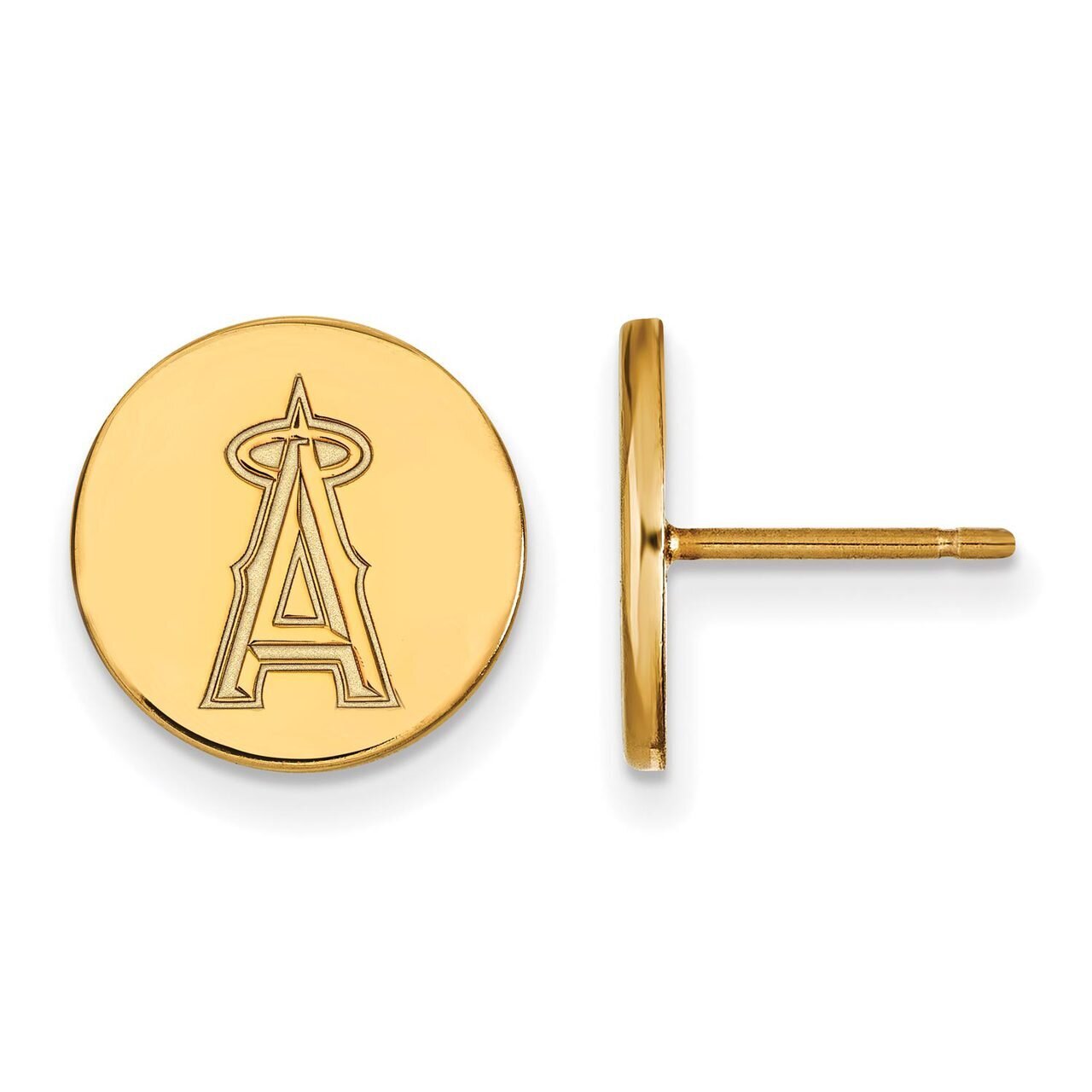 Los Angeles Angels Small Disc Earring Gold-plated Silver GP017ANG