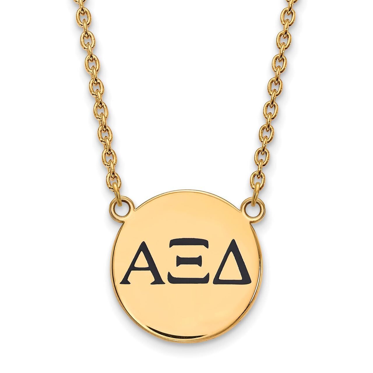 Alpha Xi Delta Small Enameled Pendant with 18 Inch Chain Gold-plated Silver GP017AXD-18, MPN: GP017…
