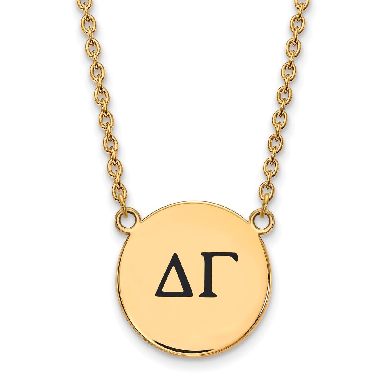 Delta Gamma Small Enameled Pendant with 18 Inch Chain Gold-plated Silver GP017DG-18, MPN: GP017DG-1…