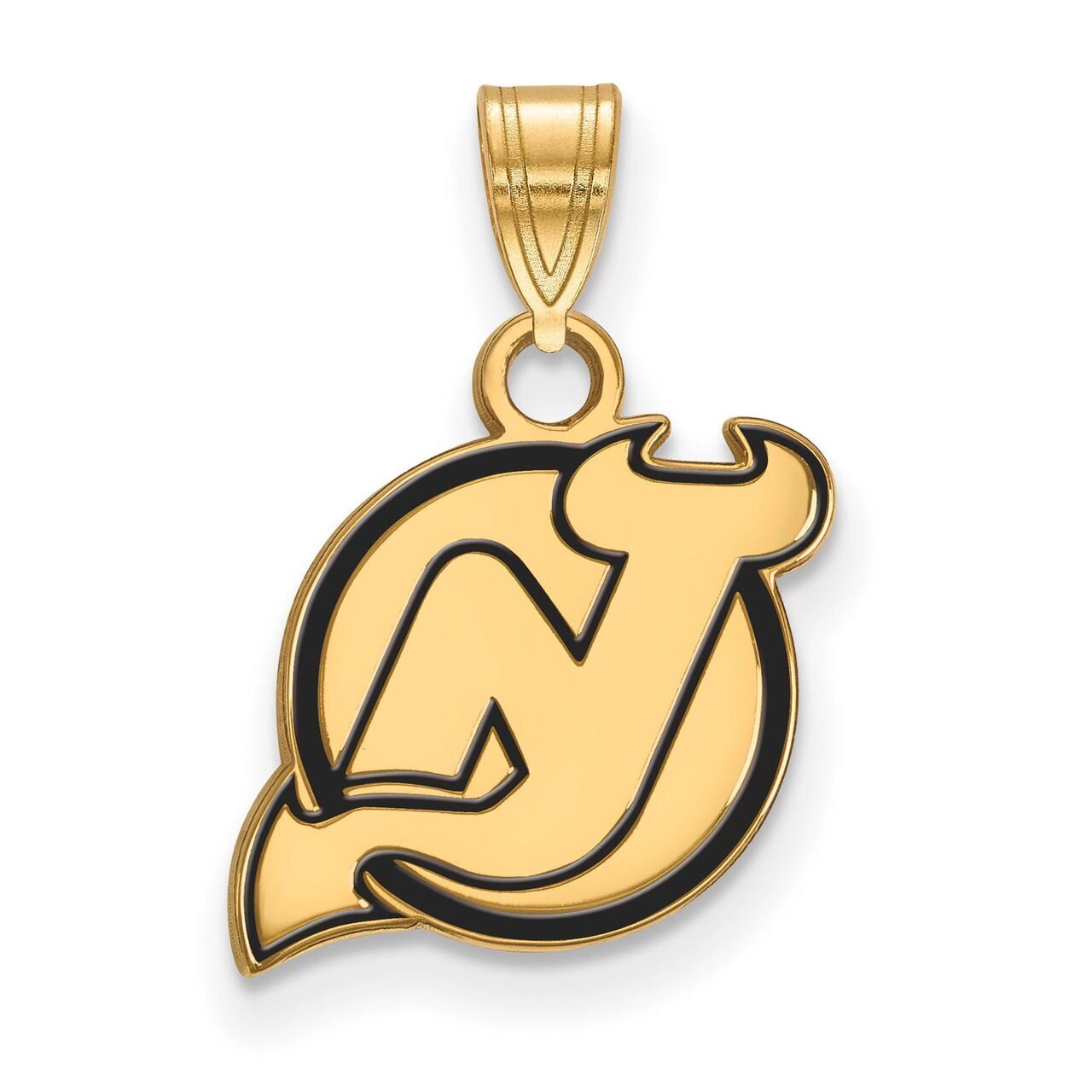 New Jersey Devils Small Enamel Pendant Gold-plated Silver GP017DVL