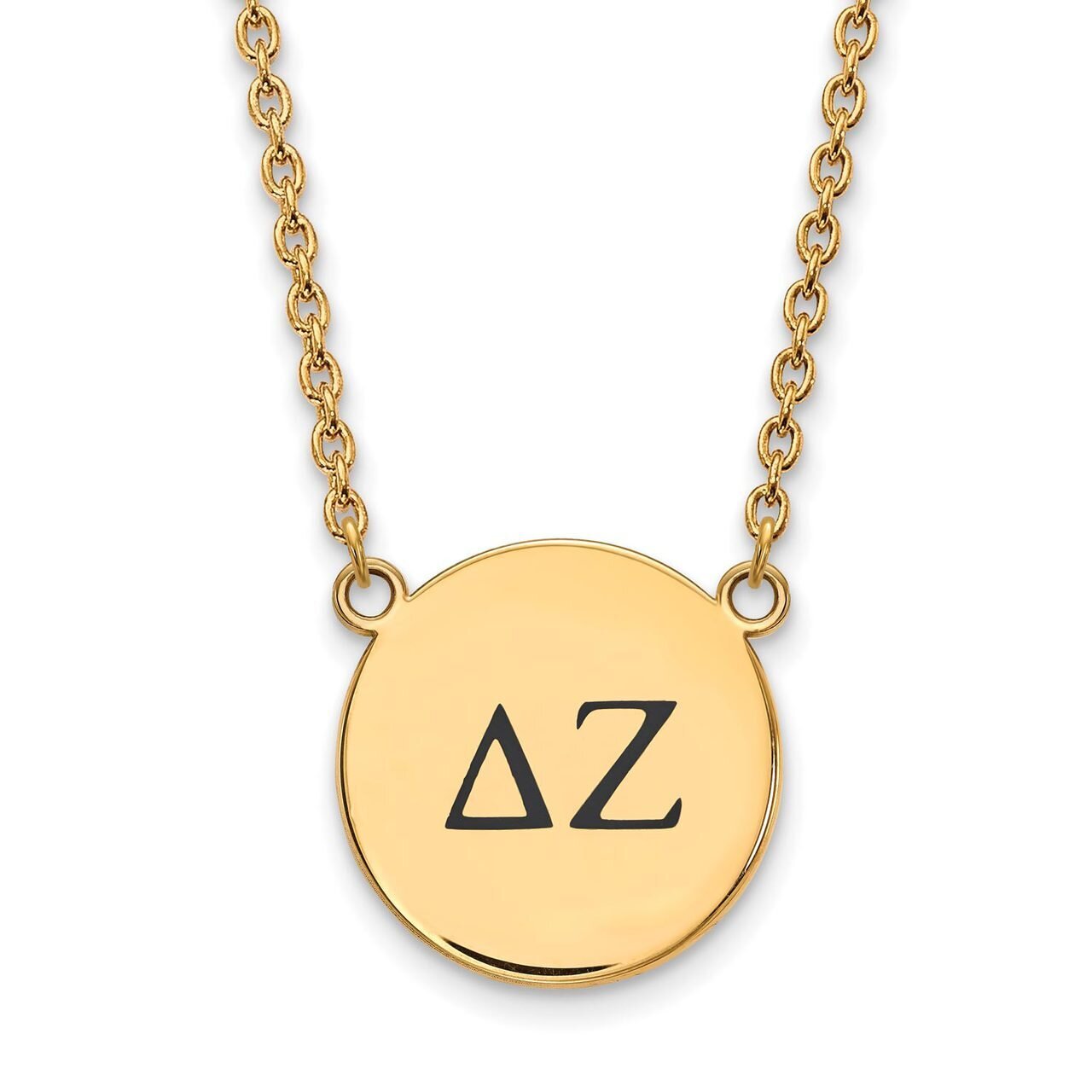Delta Zeta Small Enameled Pendant with 18 Inch Chain Gold-plated Silver GP017DZ-18, MPN: GP017DZ-18…