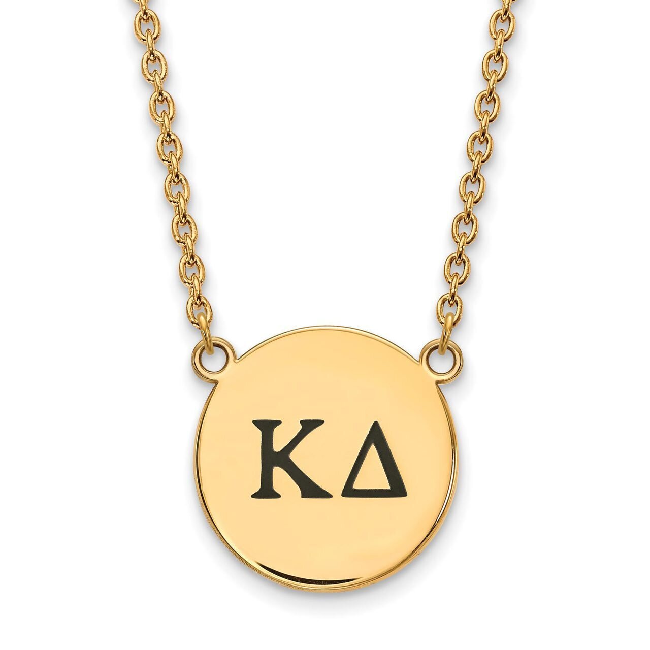 Kappa Delta Small Enameled Pendant with 18 Inch Chain Gold-plated Silver GP017KD-18