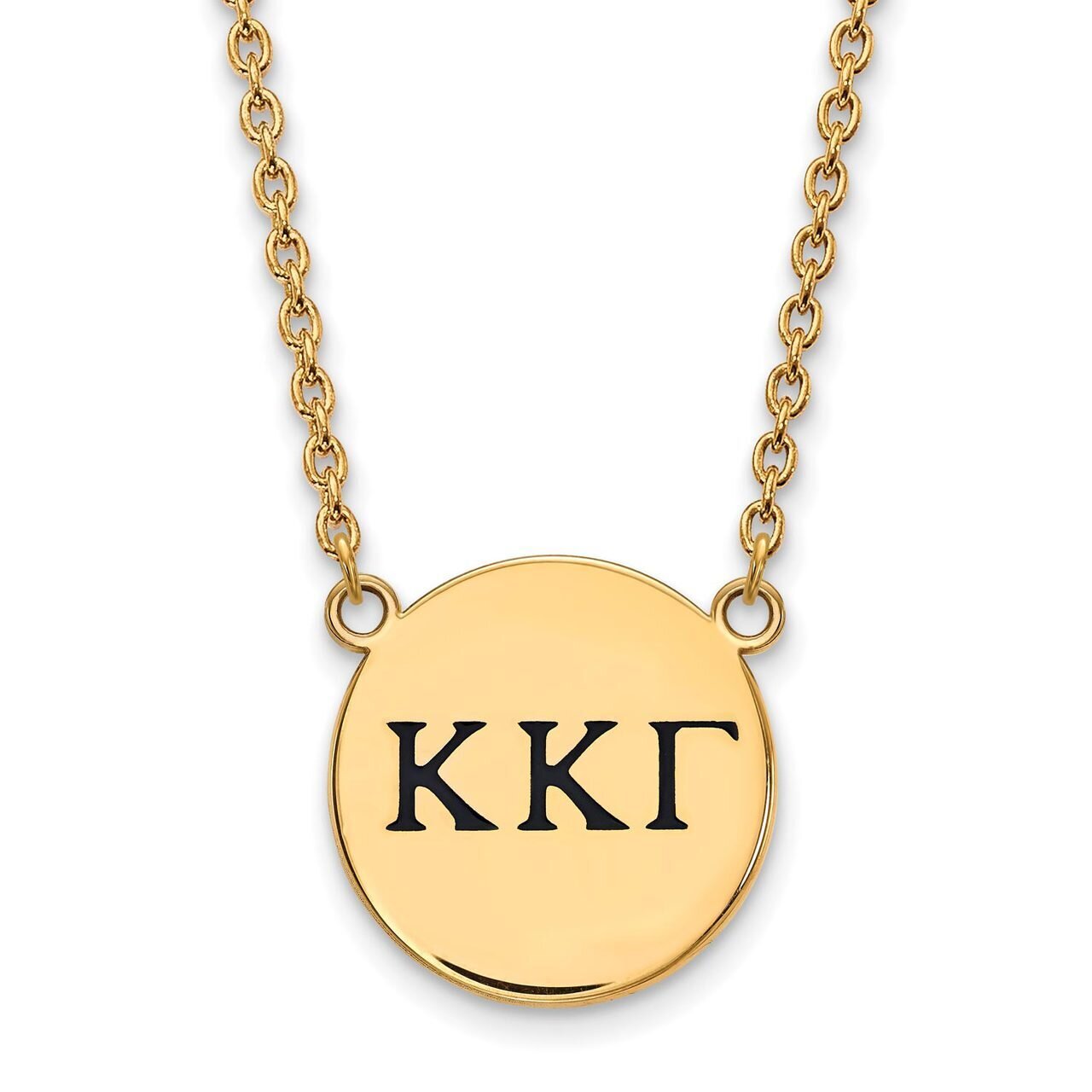 Kappa Kappa Gamma Small Enameled Pendant with 18 Inch Chain Gold-plated Silver GP017KKG-18, MPN: GP…