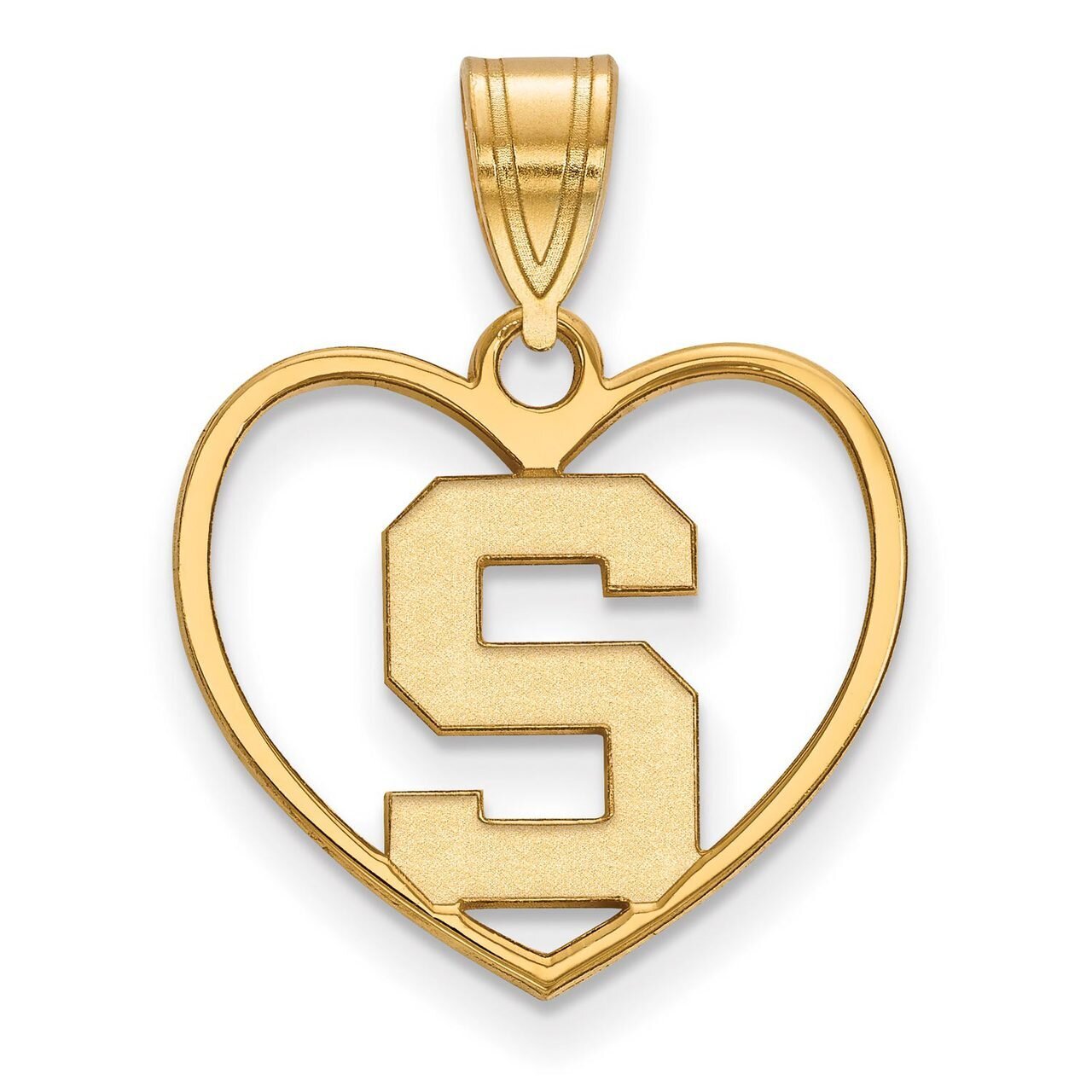 Michigan State University Pendant in Heart Gold-plated Silver GP017MIS, MPN: GP017MIS, 886774921181