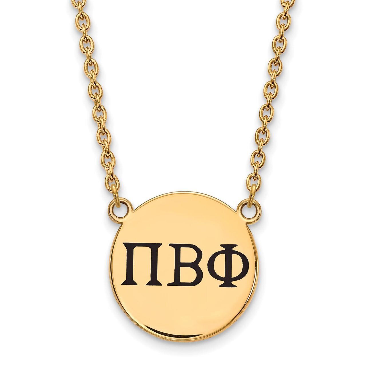 Pi Beta Phi Small Enameled Pendant with 18 Inch Chain Gold-plated Silver GP017PBP-18, MPN: GP017PBP…