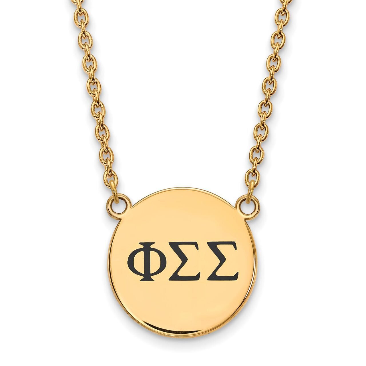 Phi Sigma Sigma Small Enameled Pendant with 18 Inch Chain Gold-plated Silver GP017PSS-18, MPN: GP01…