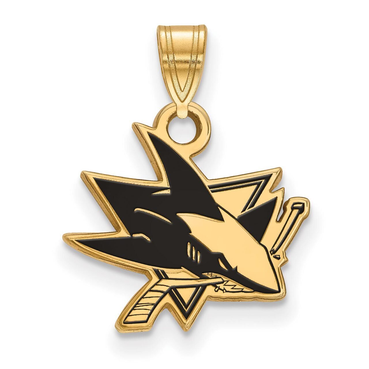 San Jose Sharks Small Enamel Pendant Gold-plated Silver GP017SHA, MPN: GP017SHA, 886774743691