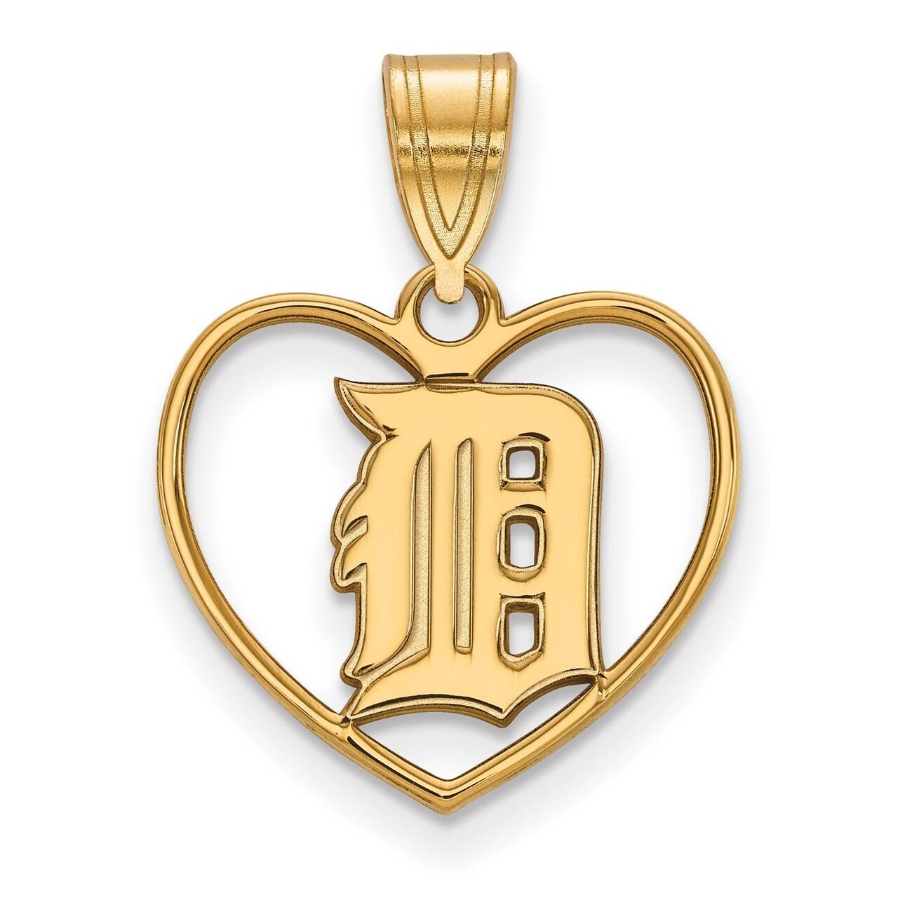 Detroit Tigers Pendant in Heart Gold-plated Silver GP017TIG, MPN: GP017TIG, 886774921594