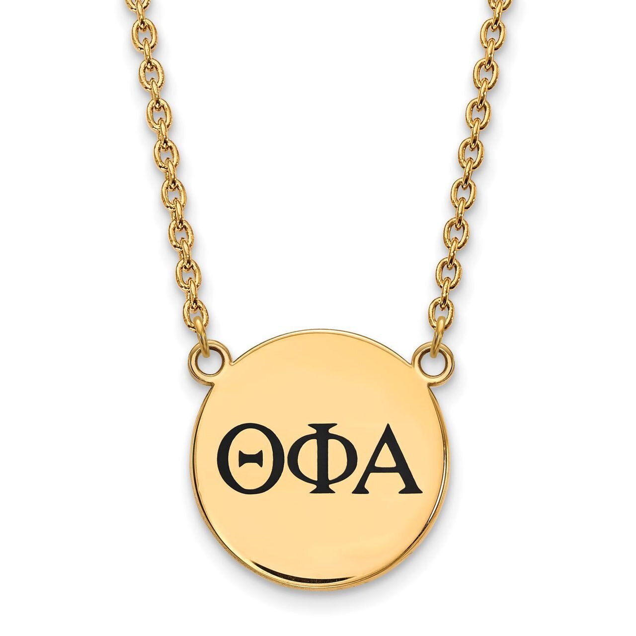 Theta Phi Alpha Small Enameled Pendant with 18 Inch Chain Gold-plated Silver GP017TPA-18