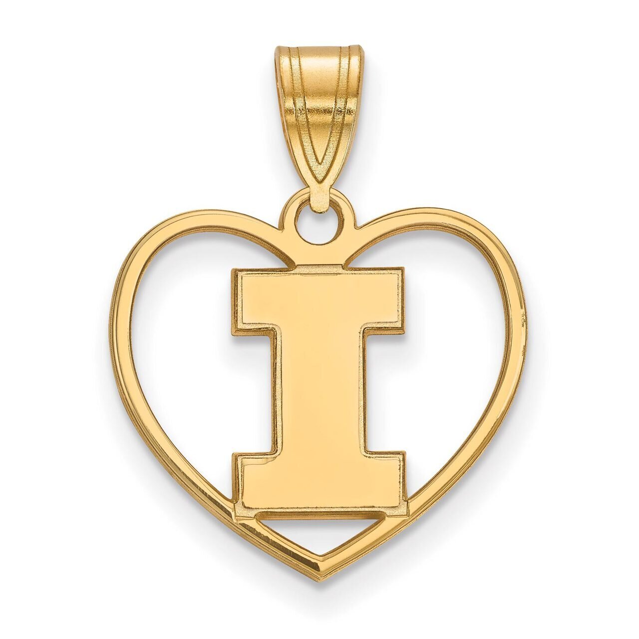 University of Illinois Pendant in Heart Gold-plated Silver GP017UIL