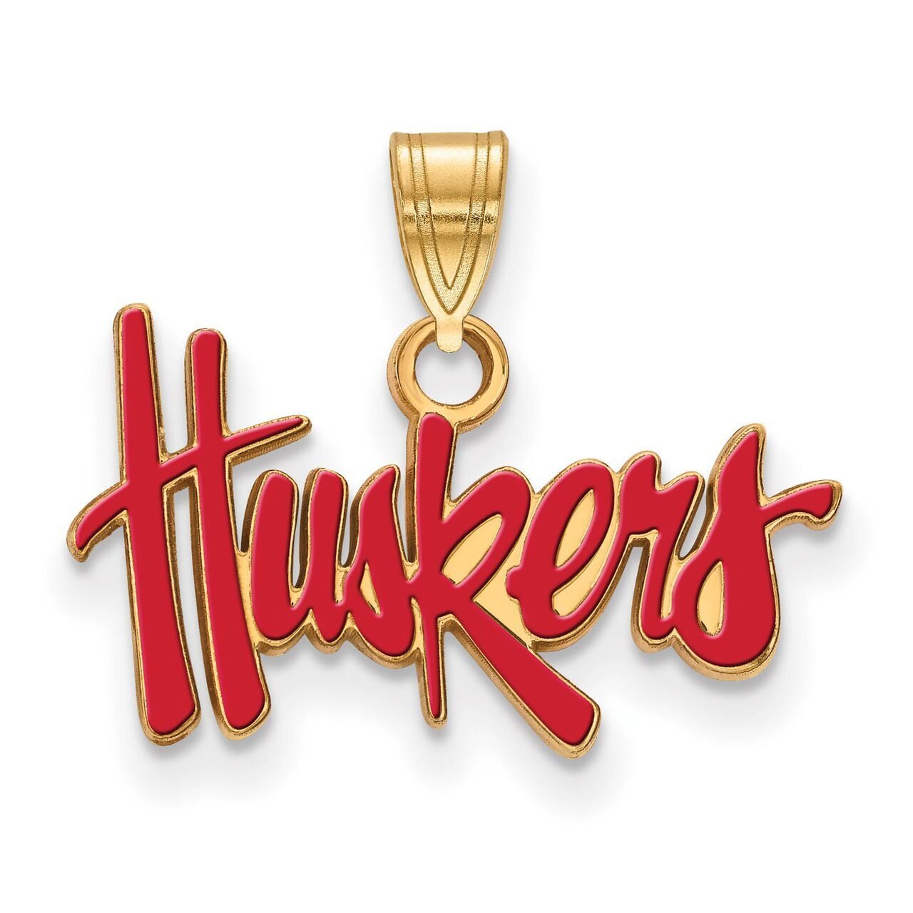 University of Nebraska Small Enamel Pendant Gold-plated Silver GP017UNE, MPN: GP017UNE, 886774921853