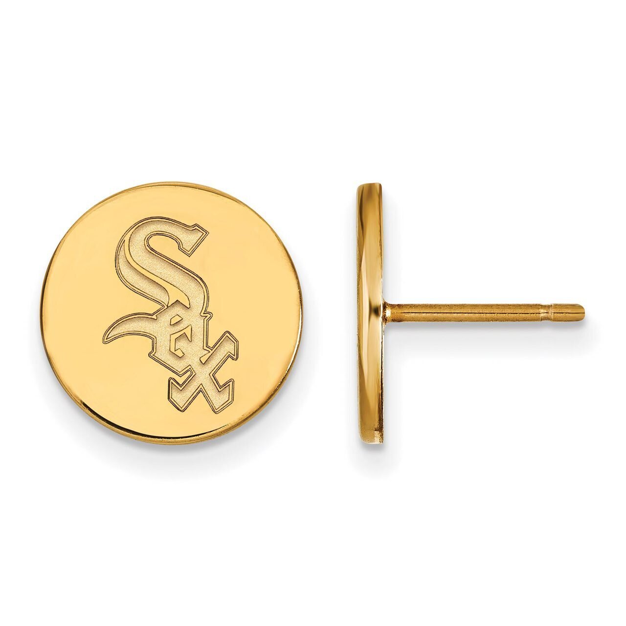 Chicago White Sox Small Disc Earring Gold-plated Silver GP017WHI, MPN: GP017WHI, 886774922010