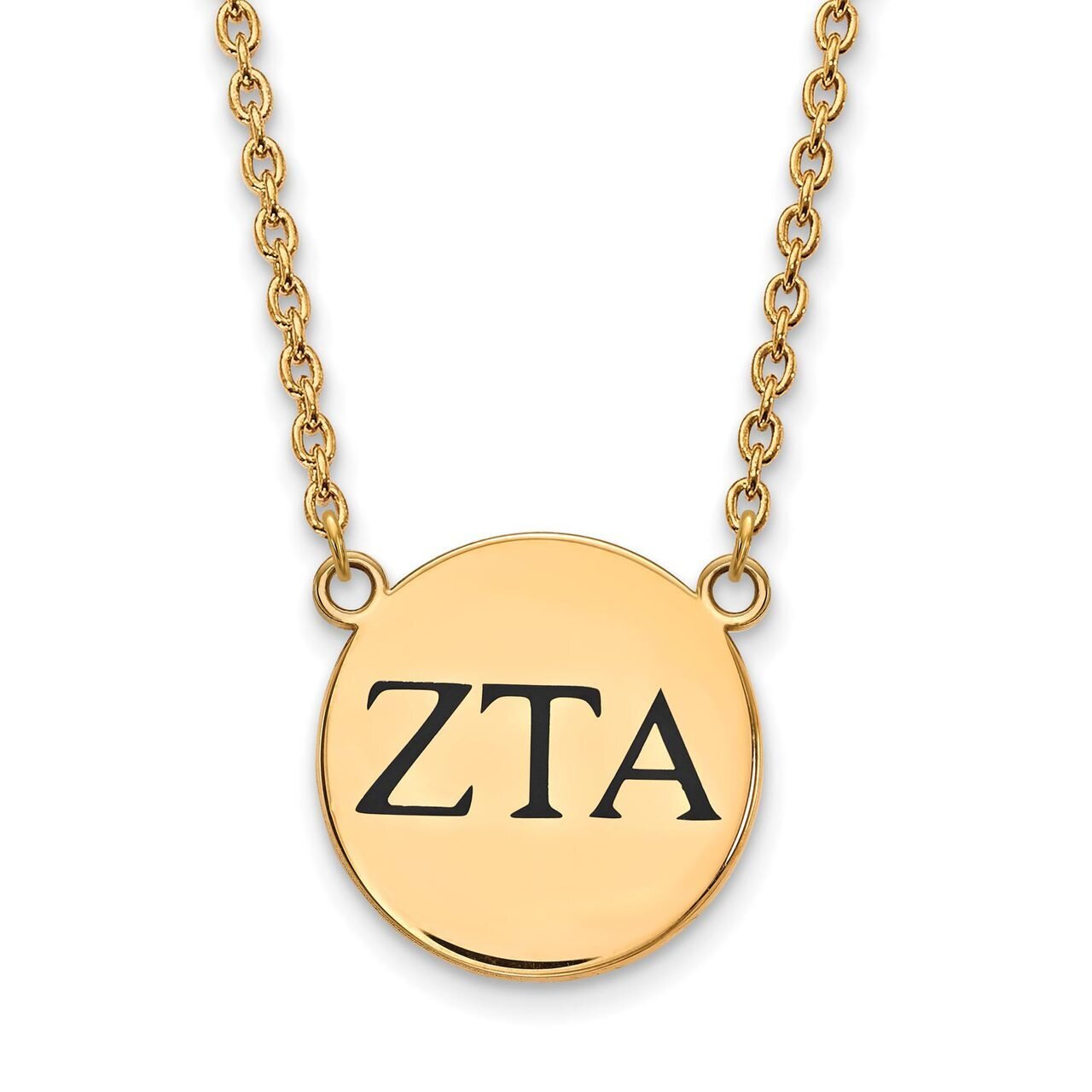 Zeta Tau Alpha Small Enameled Pendant with 18 Inch Chain Gold-plated Silver GP017ZTA-18, MPN: GP017…