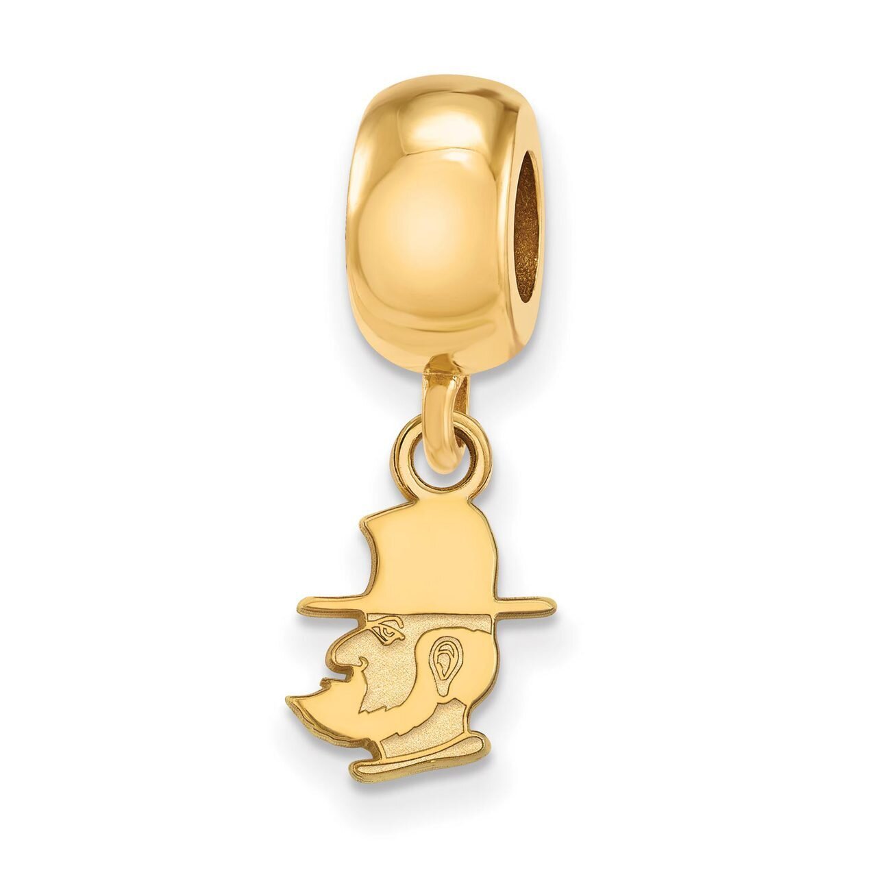Appalachian State University Bead Charm x-Small Dangle Gold-plated Silver GP018APS