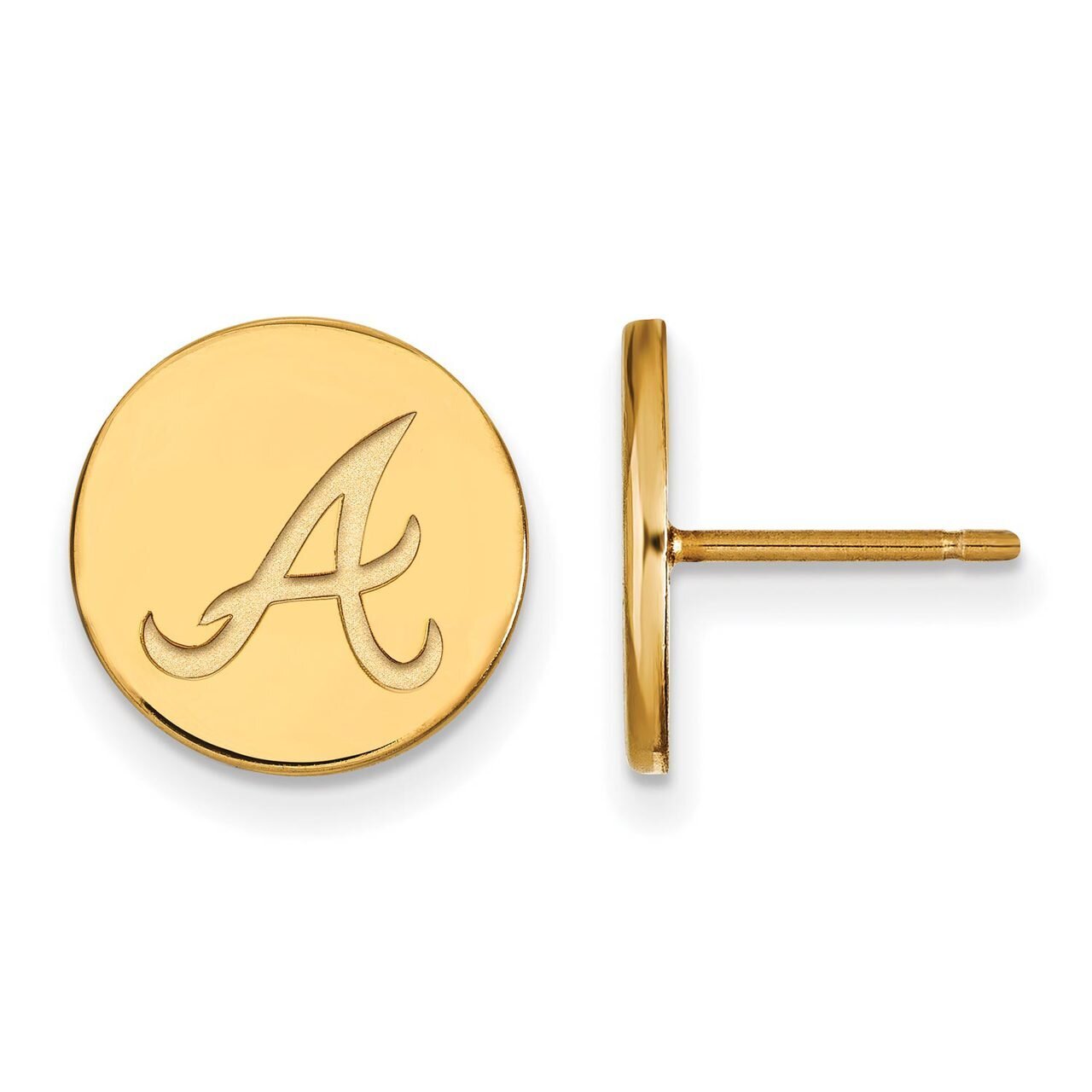 Atlanta Braves Small Disc Earring Gold-plated Silver GP018BRA, MPN: GP018BRA, 886774922164