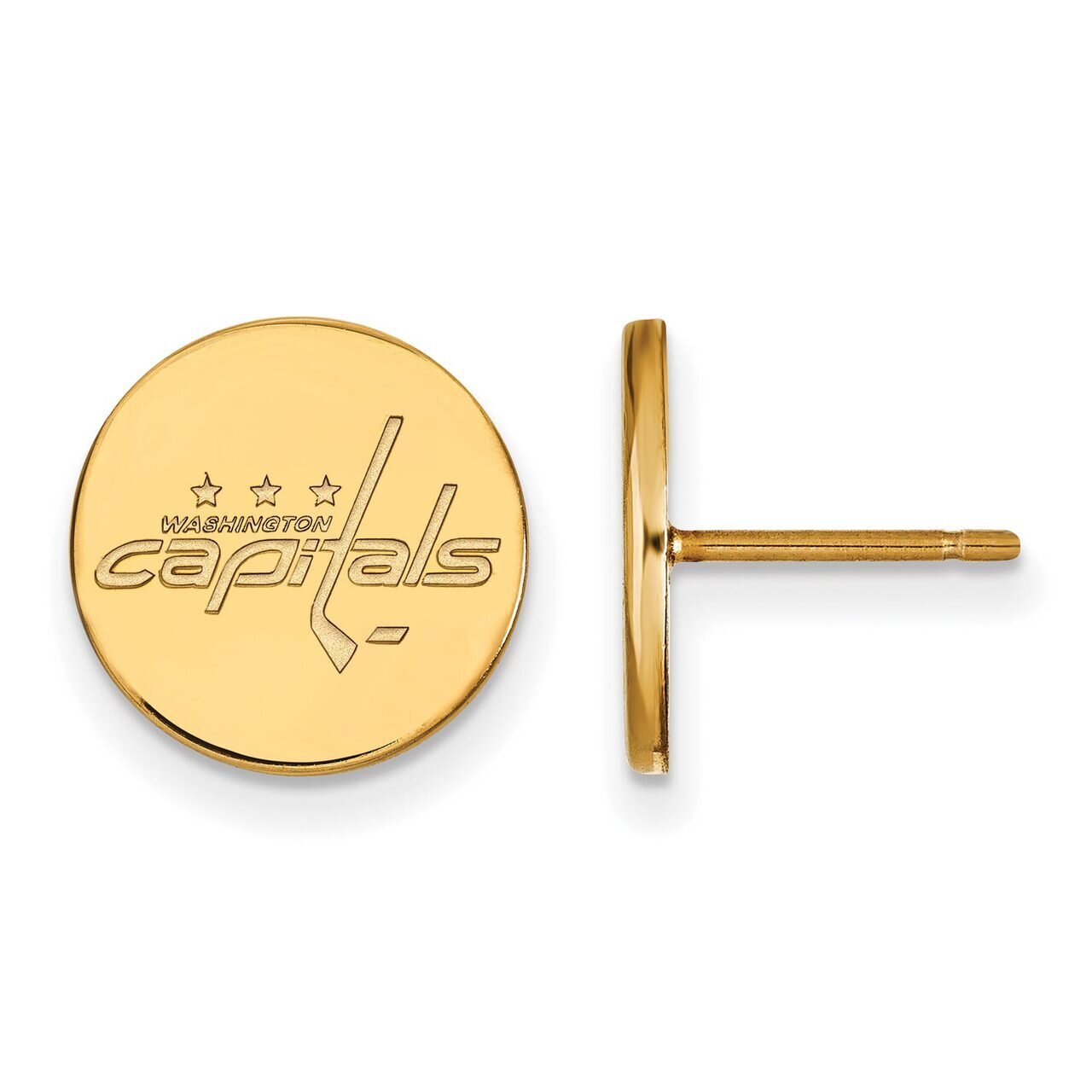 Washington Capitals Small Disc Earring Gold-plated Silver GP018CAP, MPN: GP018CAP, 886774922195