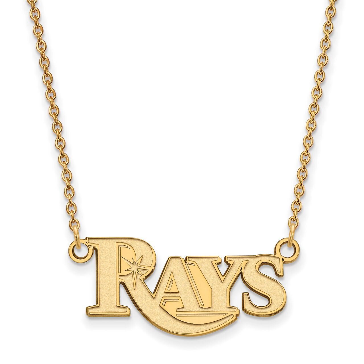 Tampa Bay Rays Small Pendant with Chain Necklace Gold-plated Silver GP018DEV-18