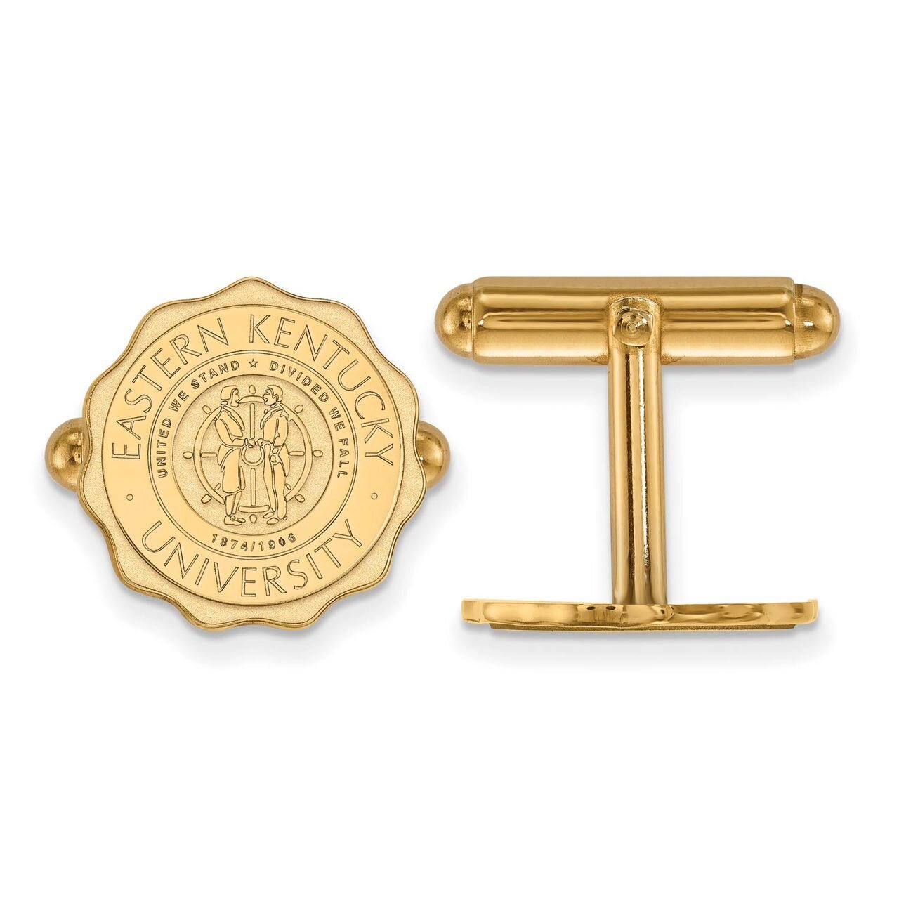 Eastern Kentucky University Crest Cufflinks Gold-plated Silver GP018EKU