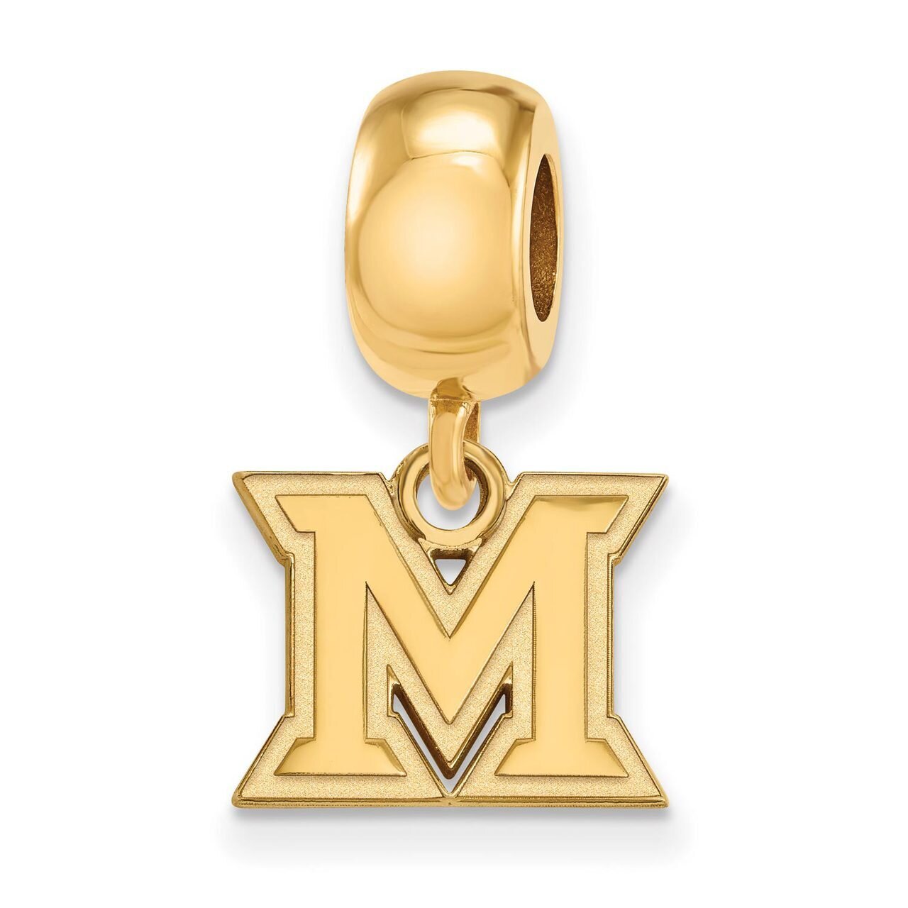 Miami University Bead Charm x-Small Dangle Gold-plated Silver GP018MU