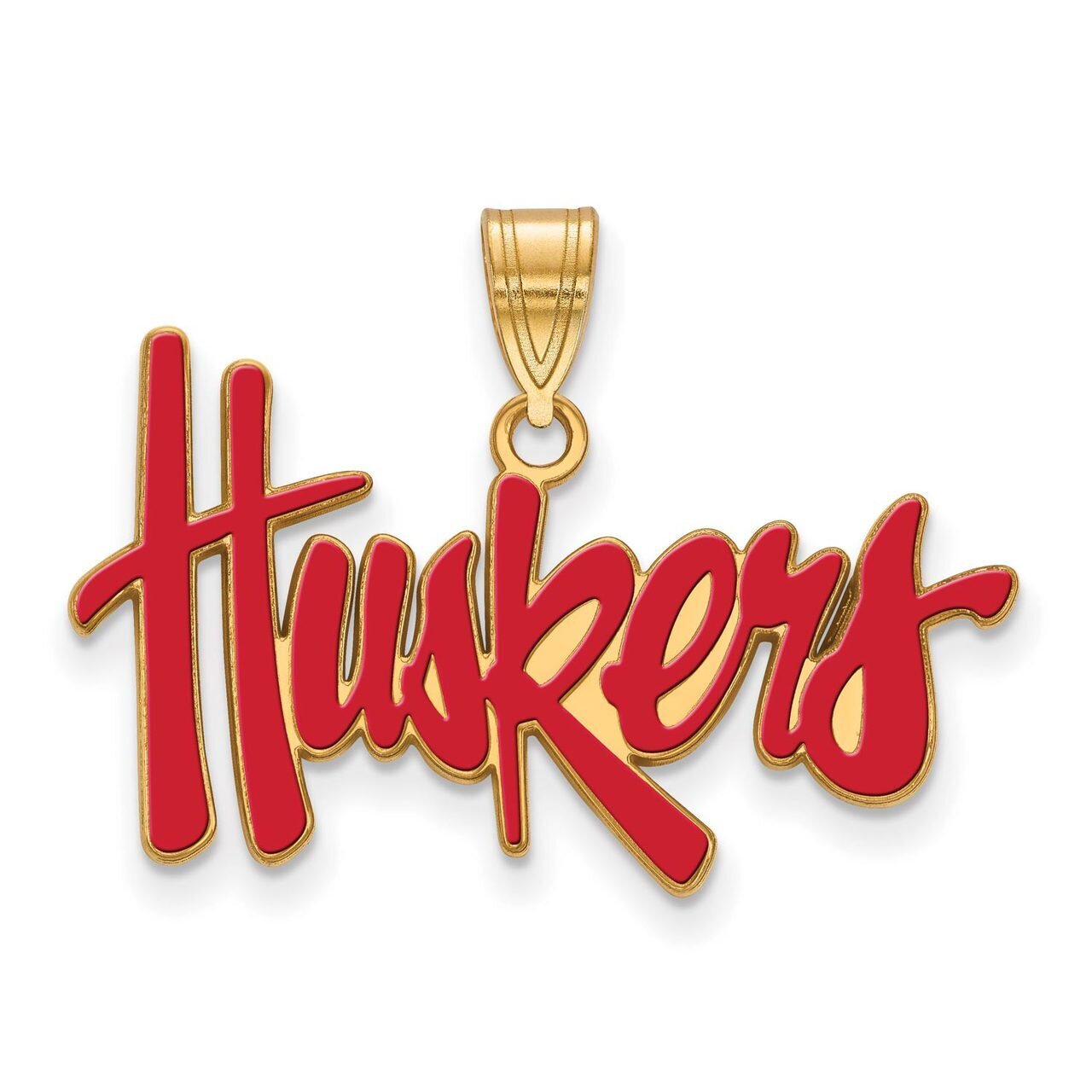 University of Nebraska Large Enamel Pendant Gold-plated Silver GP018UNE, MPN: GP018UNE, 886774923079