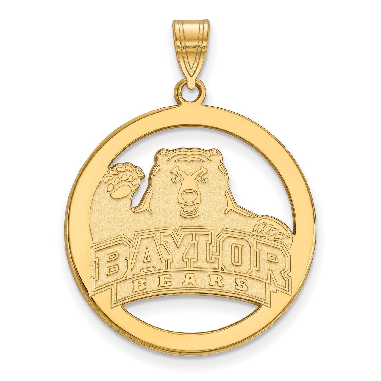 Baylor University L Pendant in Circle Gold-plated Silver GP019BU