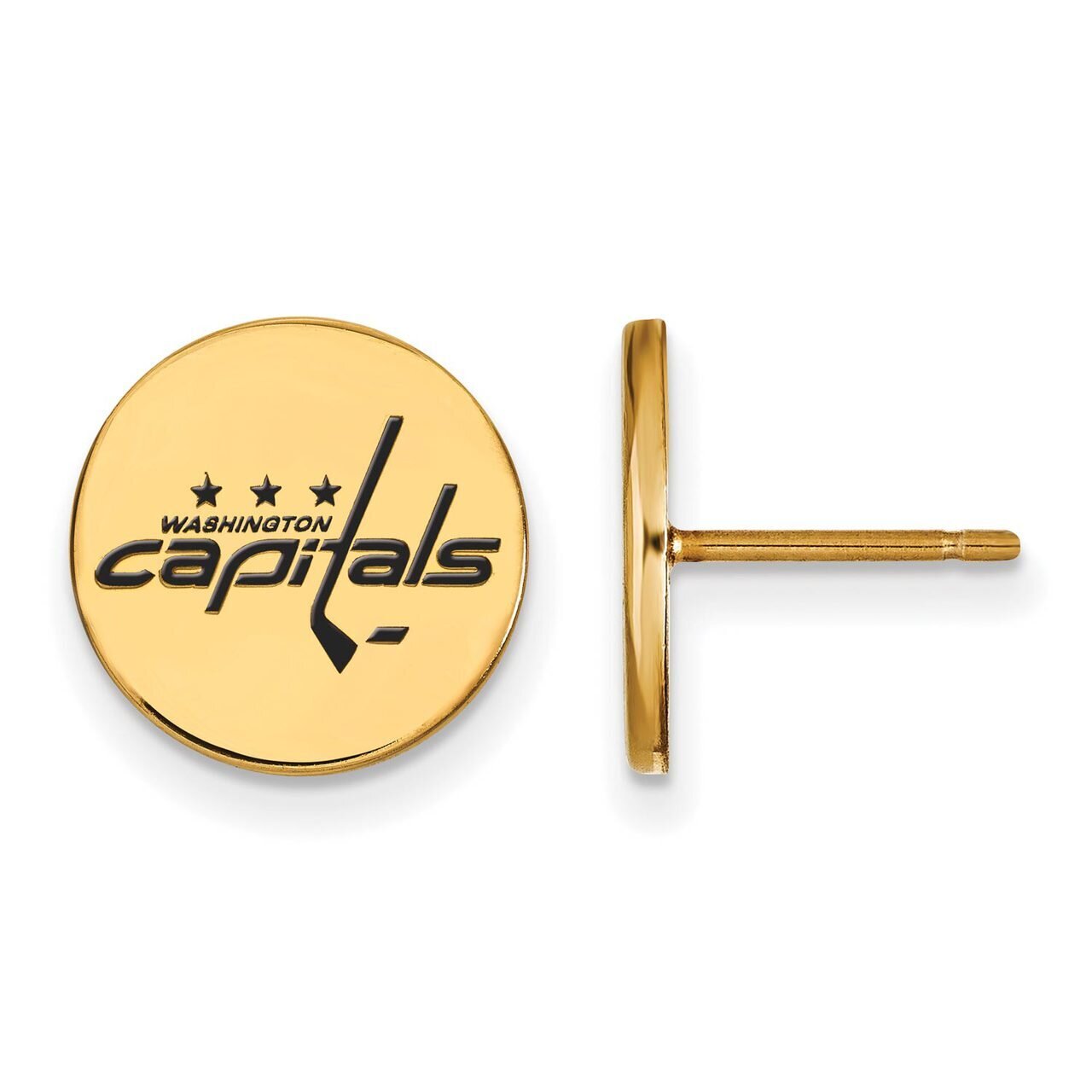 Washington Capitals Small Enamel Disc Earring Gold-plated Silver GP019CAP