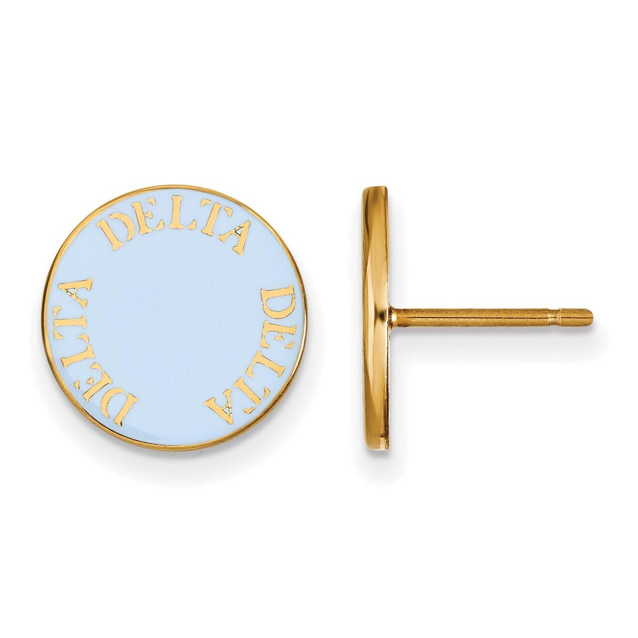 Delta Delta Delta Enameled Post Earrings Gold-plated Silver GP019DDD, MPN: GP019DDD, 886774923505