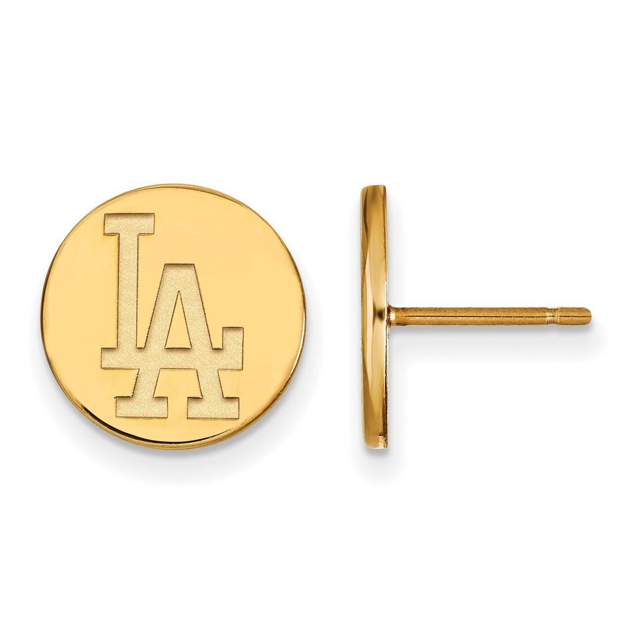Los Angeles Dodgers Small Disc Earring Gold-plated Silver GP019DOD