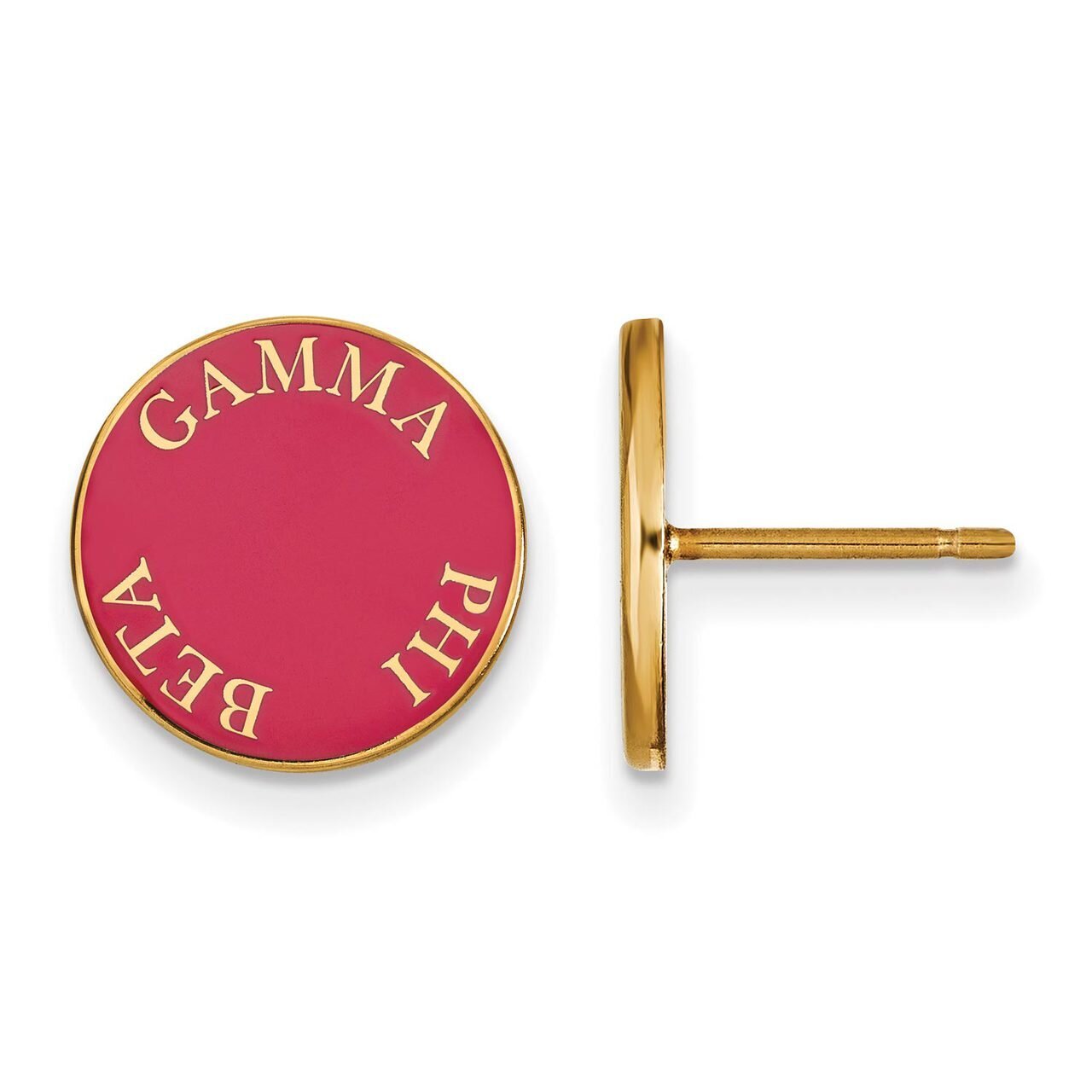 Gamma Phi Beta Enameled Post Earrings Gold-plated Silver GP019GPB, MPN: GP019GPB, 886774923635