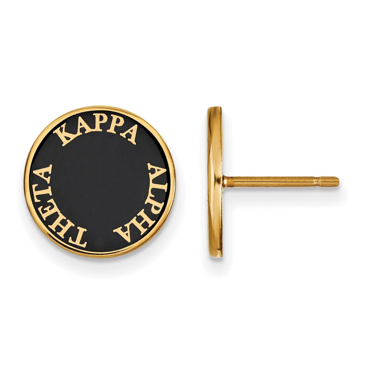 Kappa Alpha Theta Enameled Post Earrings Gold-plated Silver GP019KAT, MPN: GP019KAT, 886774923666