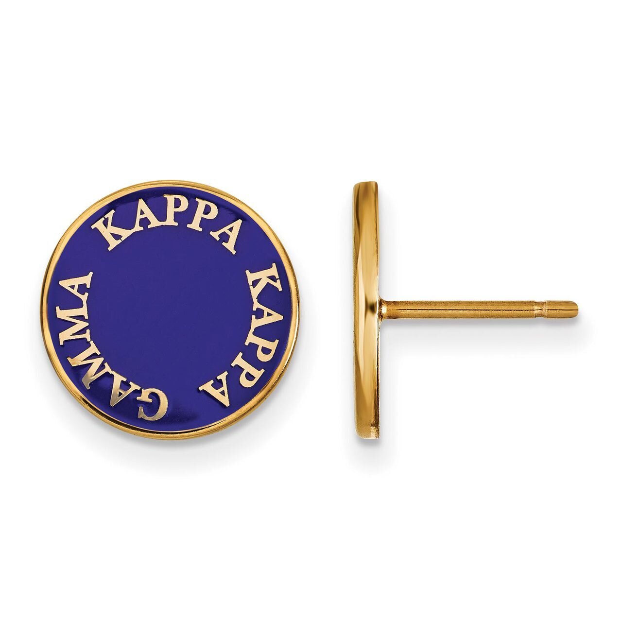 Kappa Kappa Gamma Enameled Post Earrings Gold-plated Silver GP019KKG, MPN: GP019KKG, 886774923680