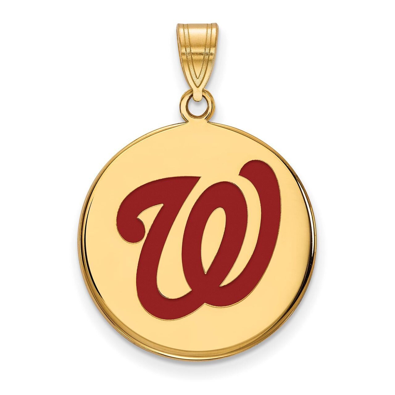 Washington Nationals Large Enamel Disc Pendant Gold-plated Silver GP019NAT