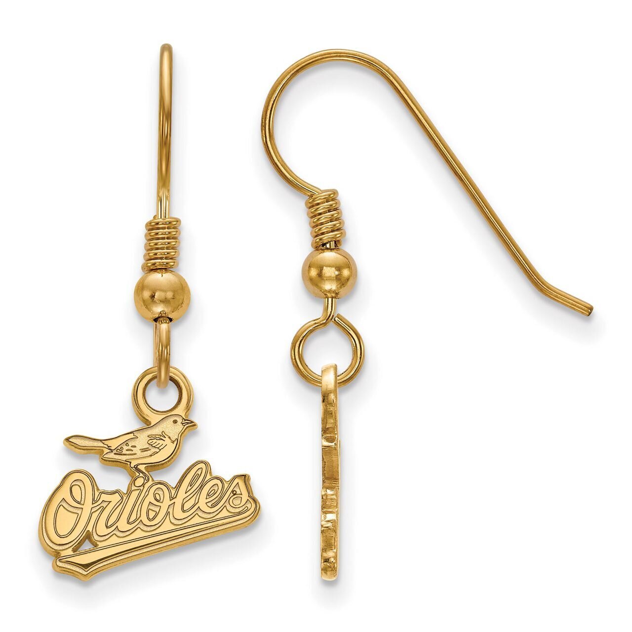 Baltimore Orioles x-Small Dangle Earring Wire Gold-plated Silver GP019ORI, MPN: GP019ORI, 886774923…