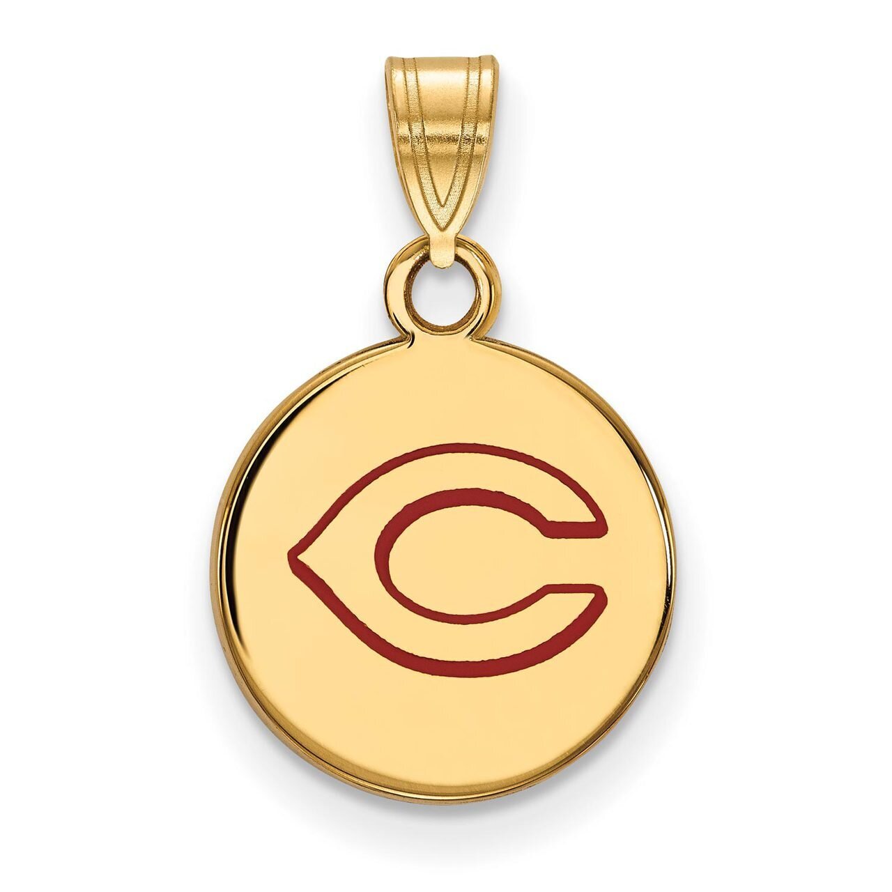 Cincinnati Reds Small Enamel Disc Pendant Gold-plated Silver GP019RDS, MPN: GP019RDS, 886774923963